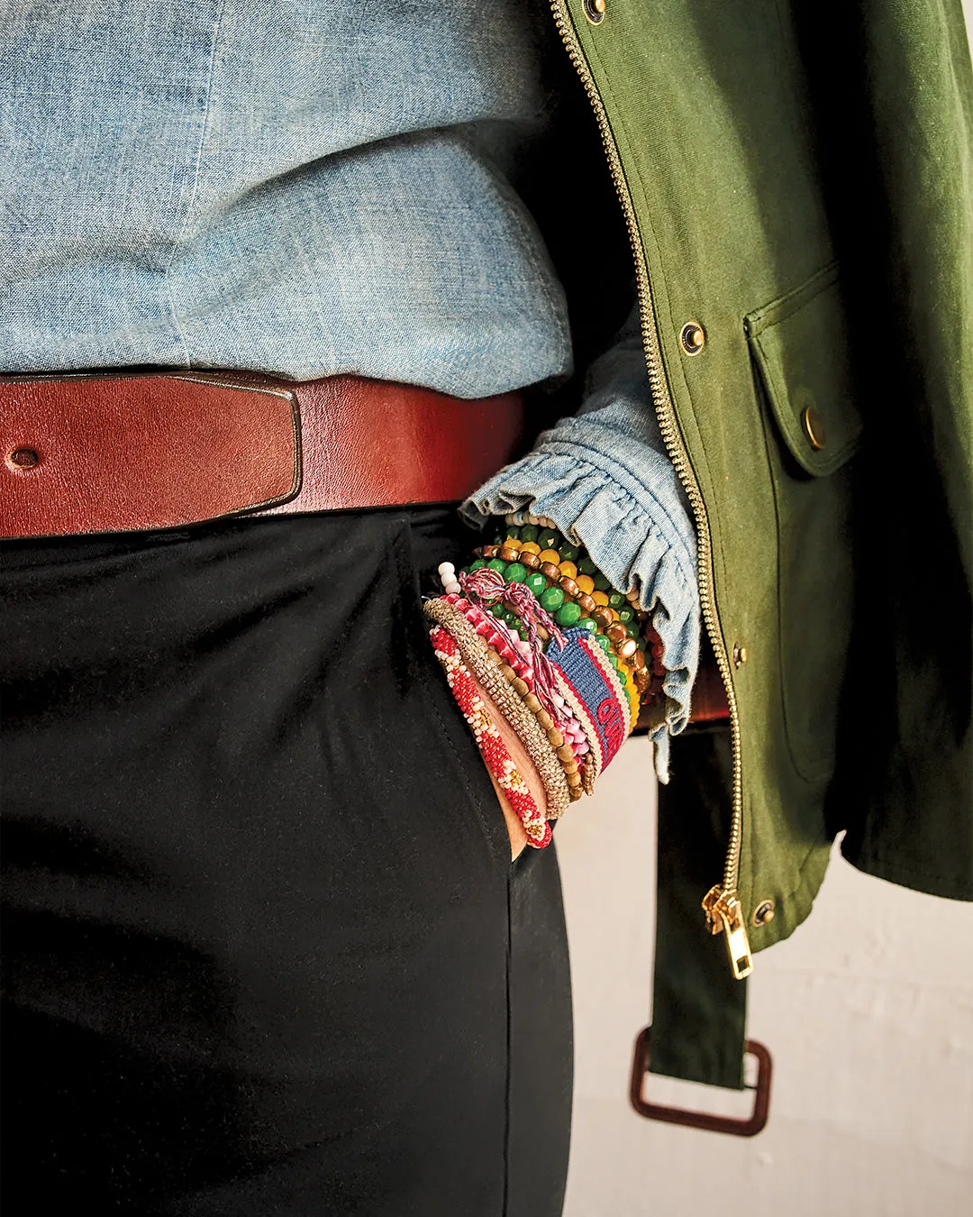 Ruffle Shirt in Chambray sold by Quaker Marine Supply product image thumbnail 2