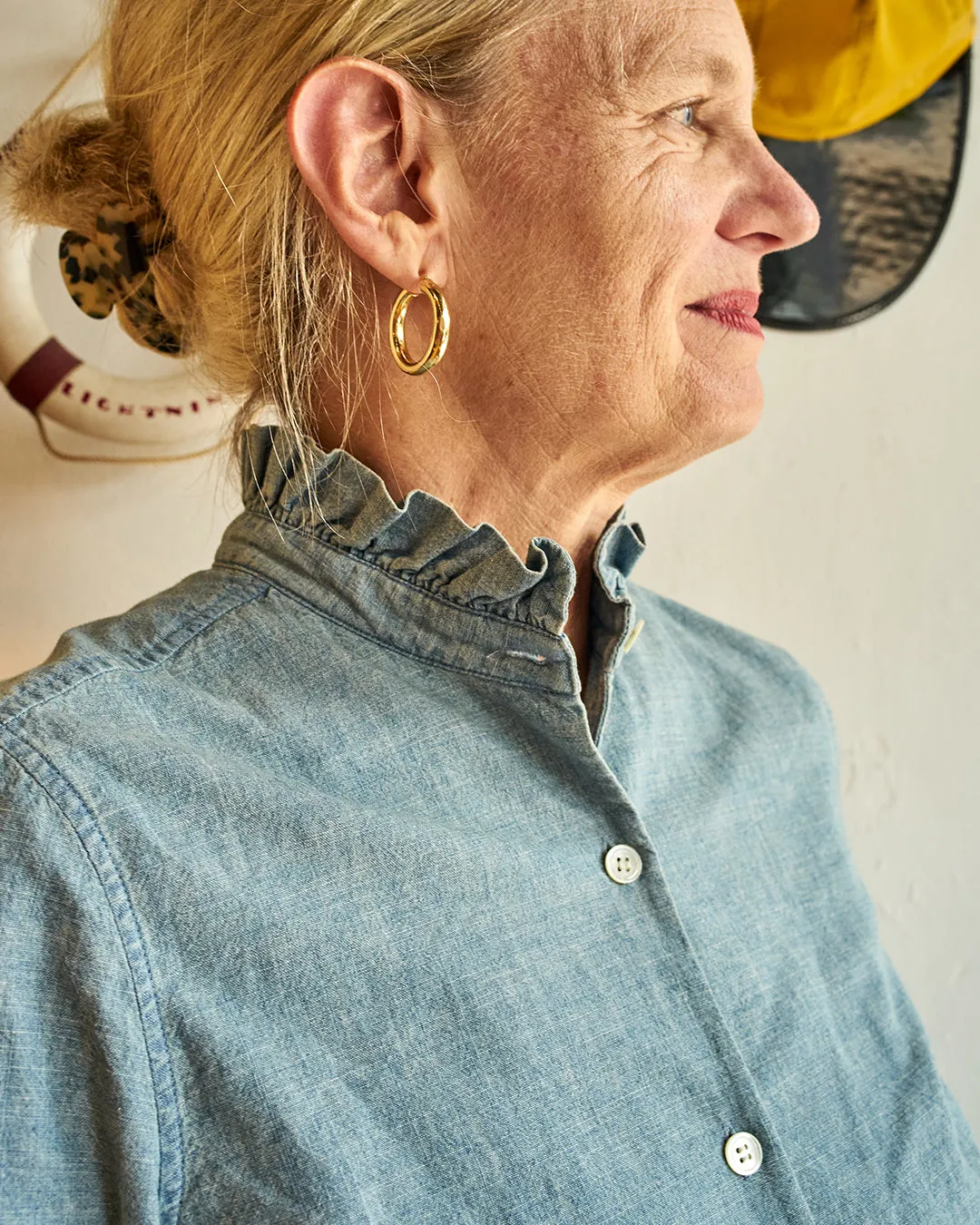 Ruffle Shirt in Chambray sold by Quaker Marine Supply product image thumbnail 3