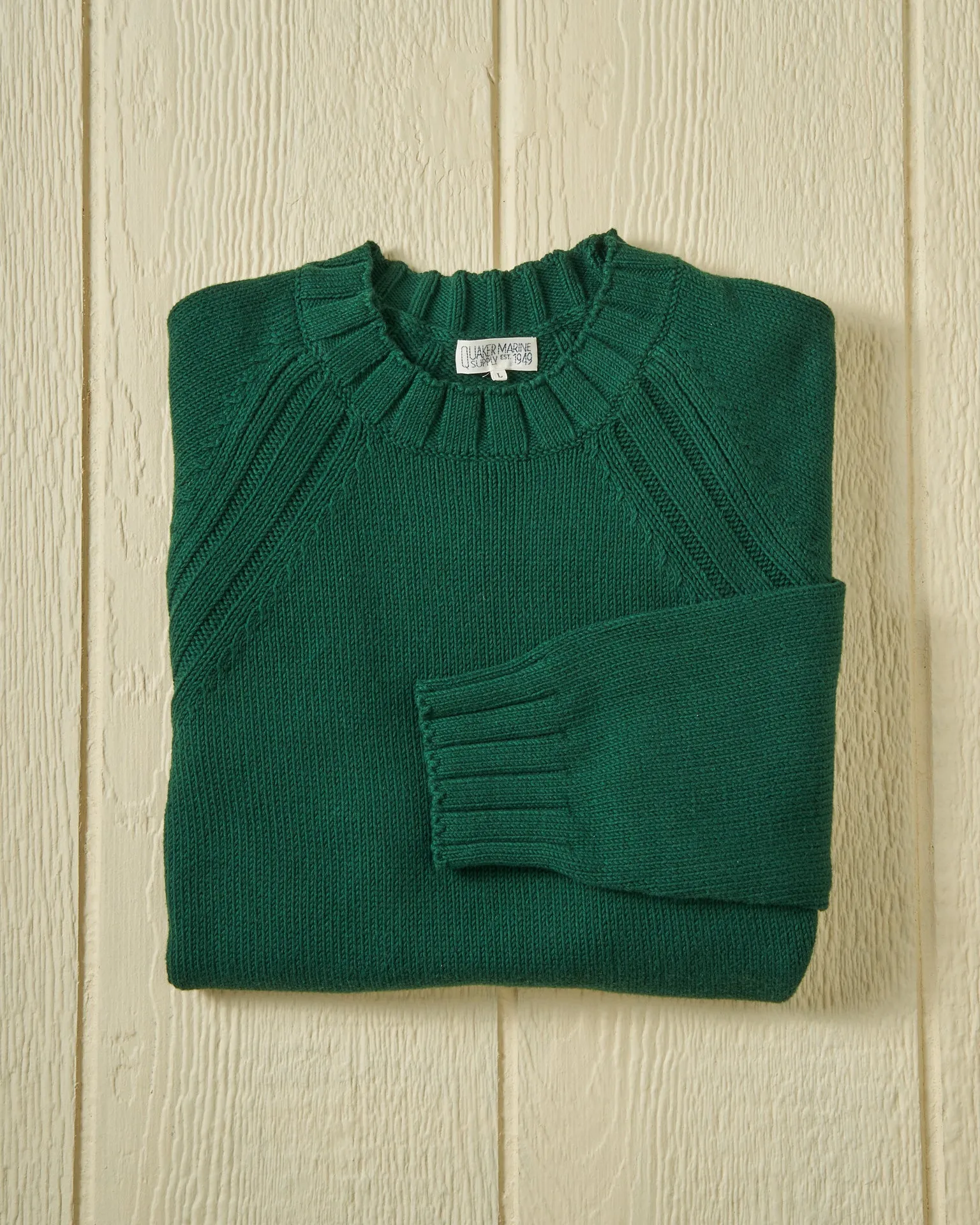 Quaker Crewneck Sweater in Hunter Green sold by Quaker Marine Supply
