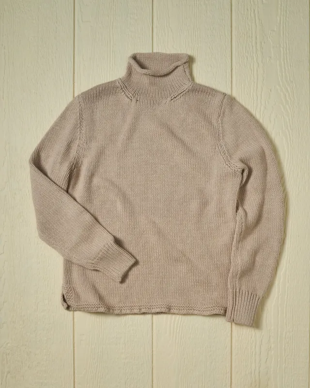 Women's Fisherman's Sweater in Oatmeal sold by Quaker Marine Supply