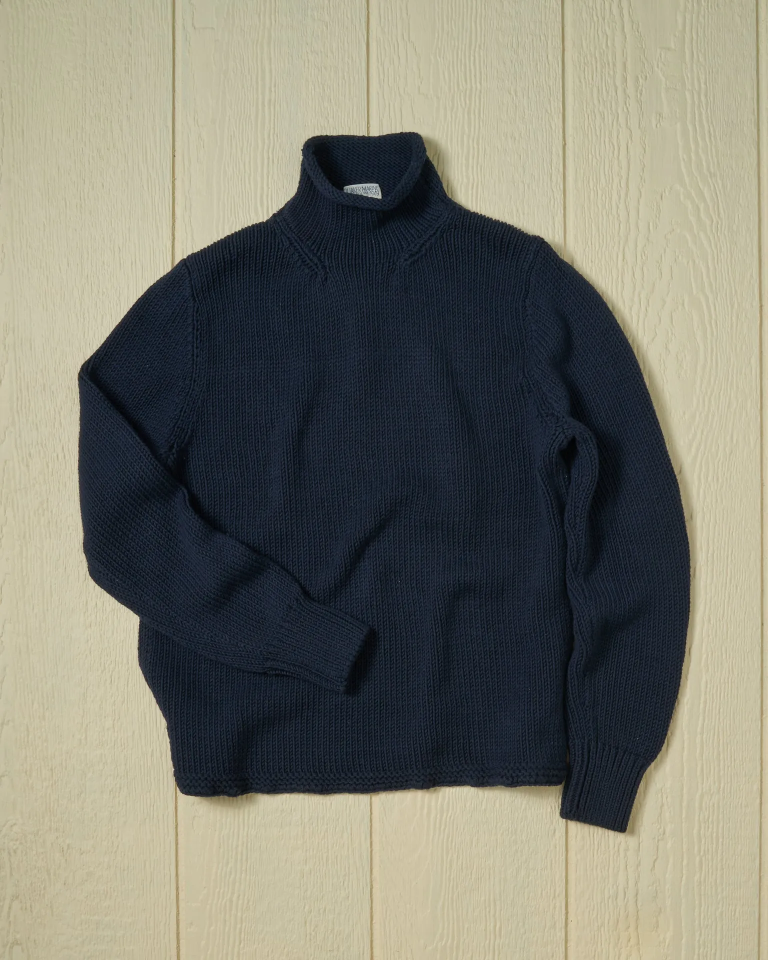 Women's Fisherman's Sweater in Navy sold by Quaker Marine Supply