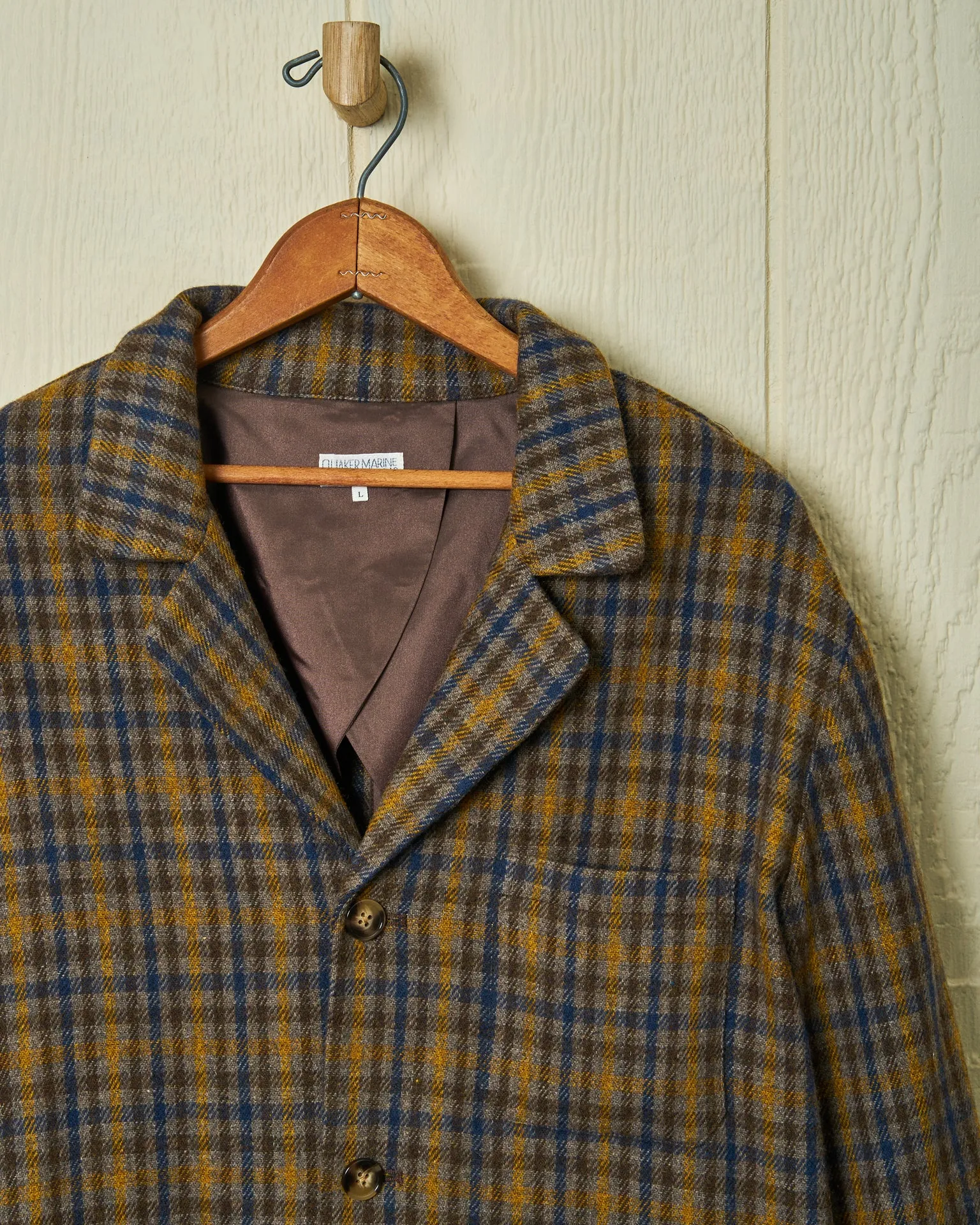 Italian Wool Loafer Jacket in Blue/Amber Gun Check sold by Quaker Marine Supply product image thumbnail 3