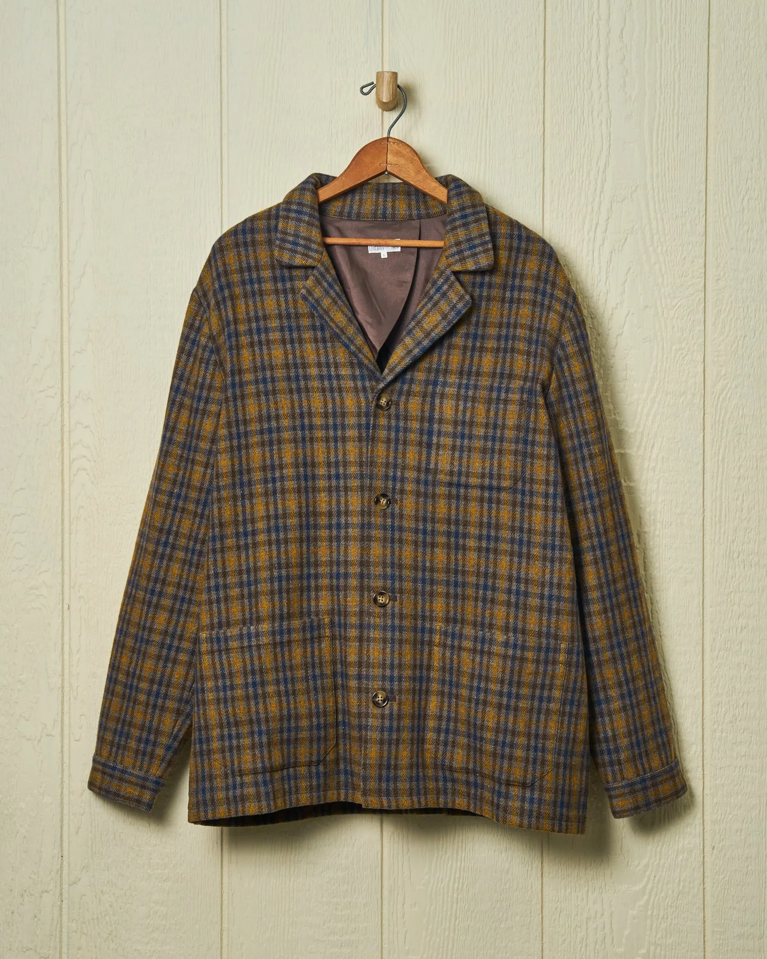 Italian Wool Loafer Jacket in Blue/Amber Gun Check sold by Quaker Marine Supply product image thumbnail 4