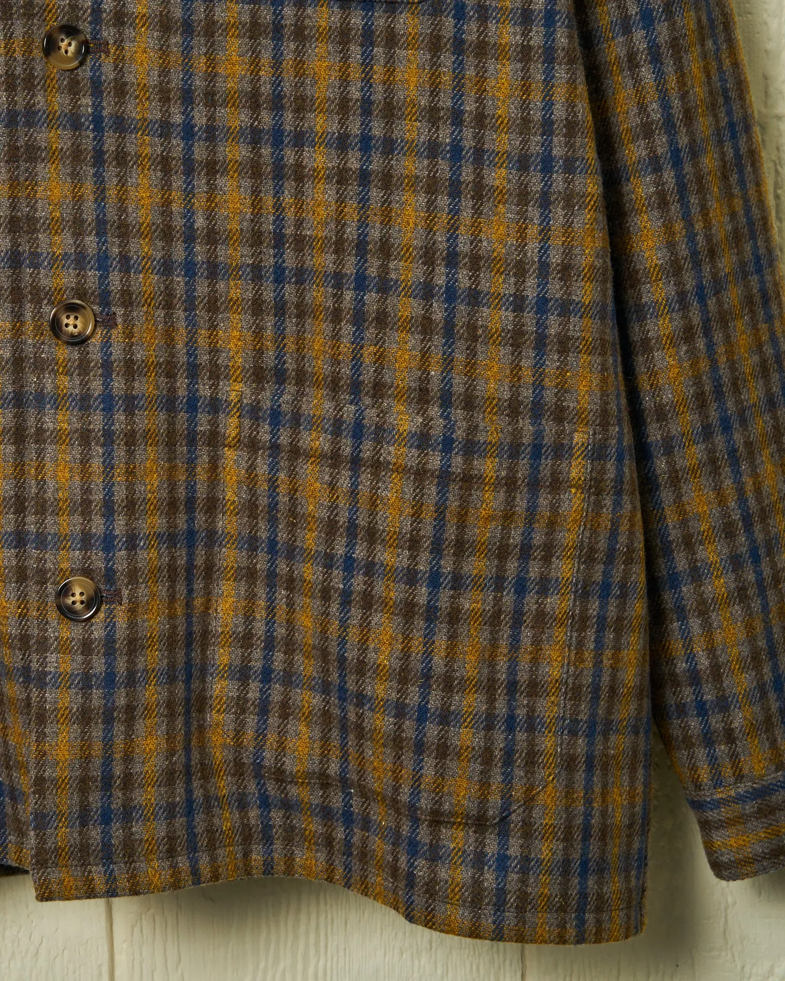 Italian Wool Loafer Jacket in Blue/Amber Gun Check sold by Quaker Marine Supply product image thumbnail 2