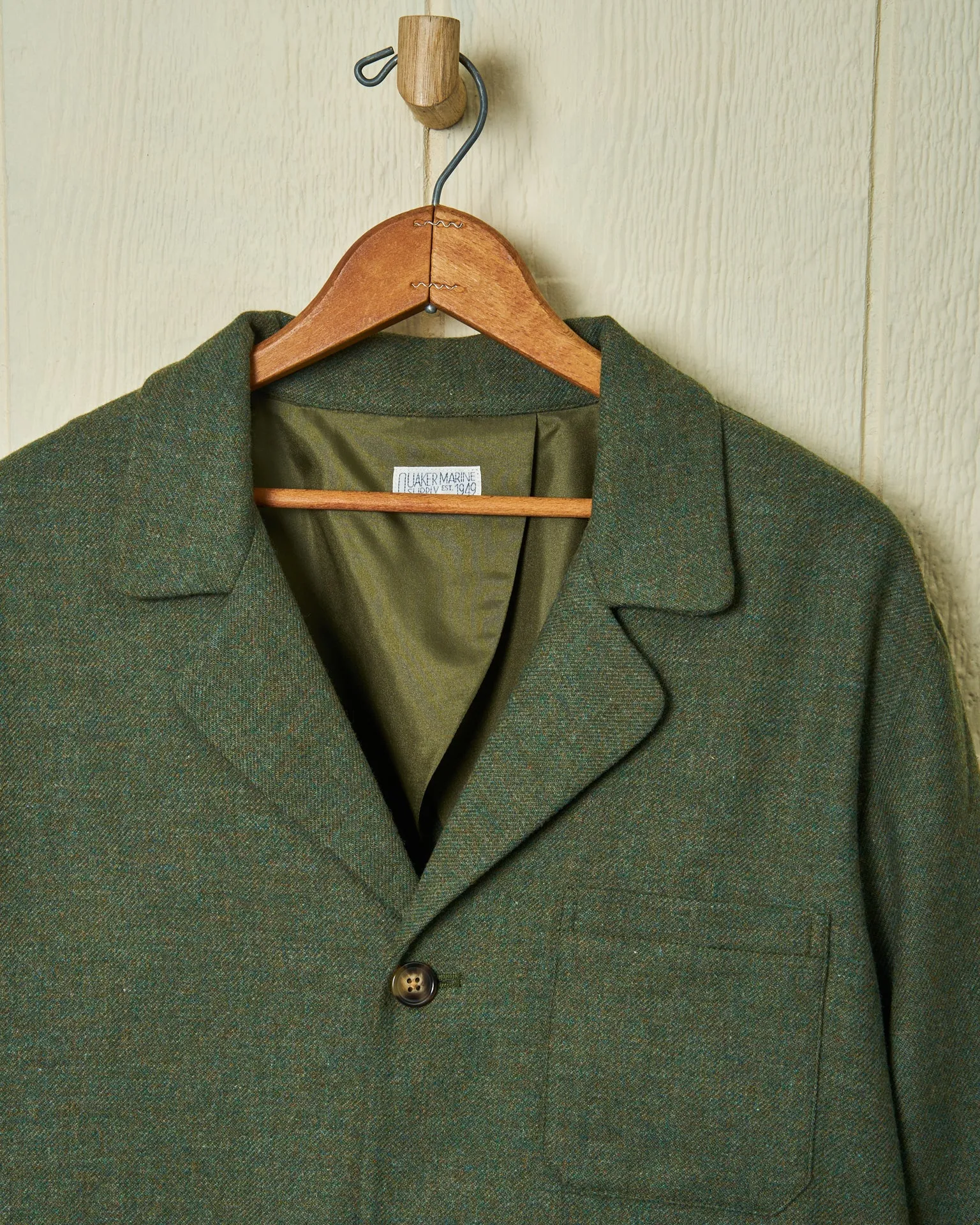 Italian Wool Loafer Jacket in Olive Melange sold by Quaker Marine Supply product image thumbnail 2