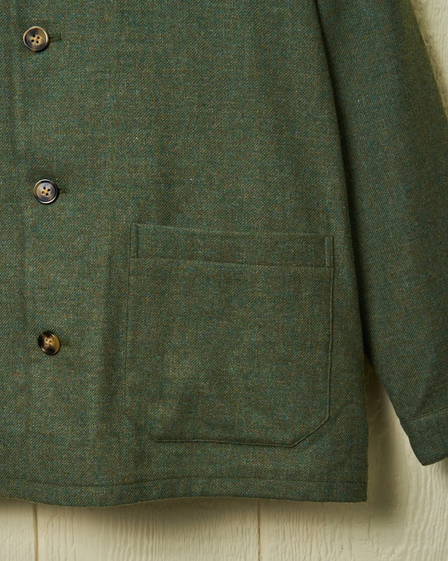 Italian Wool Loafer Jacket in Olive Melange sold by Quaker Marine Supply product image thumbnail 3