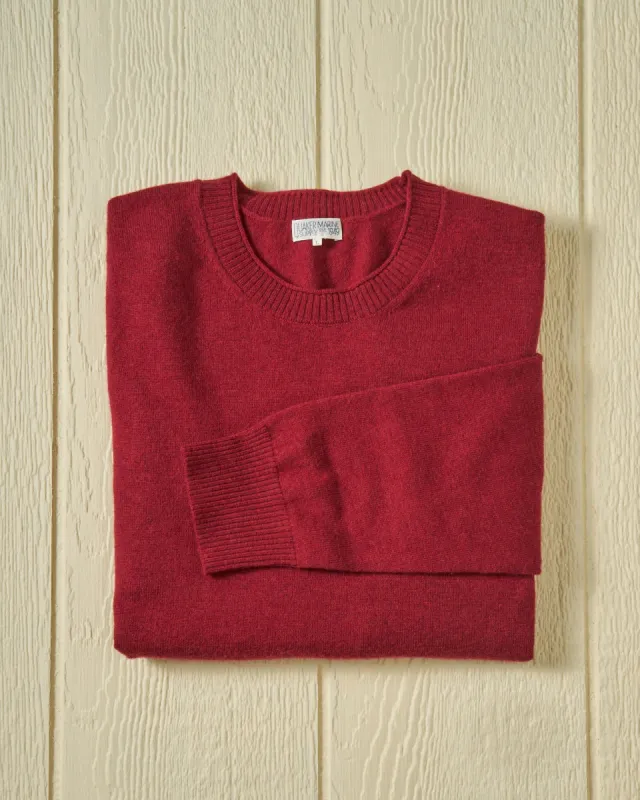 Merino Roll Neck Sweater in Merlot sold by Quaker Marine Supply