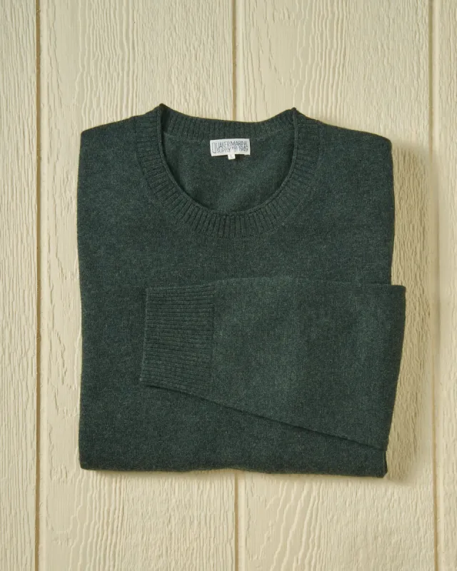 Merino Roll Neck Sweater in Hunter Green sold by Quaker Marine Supply