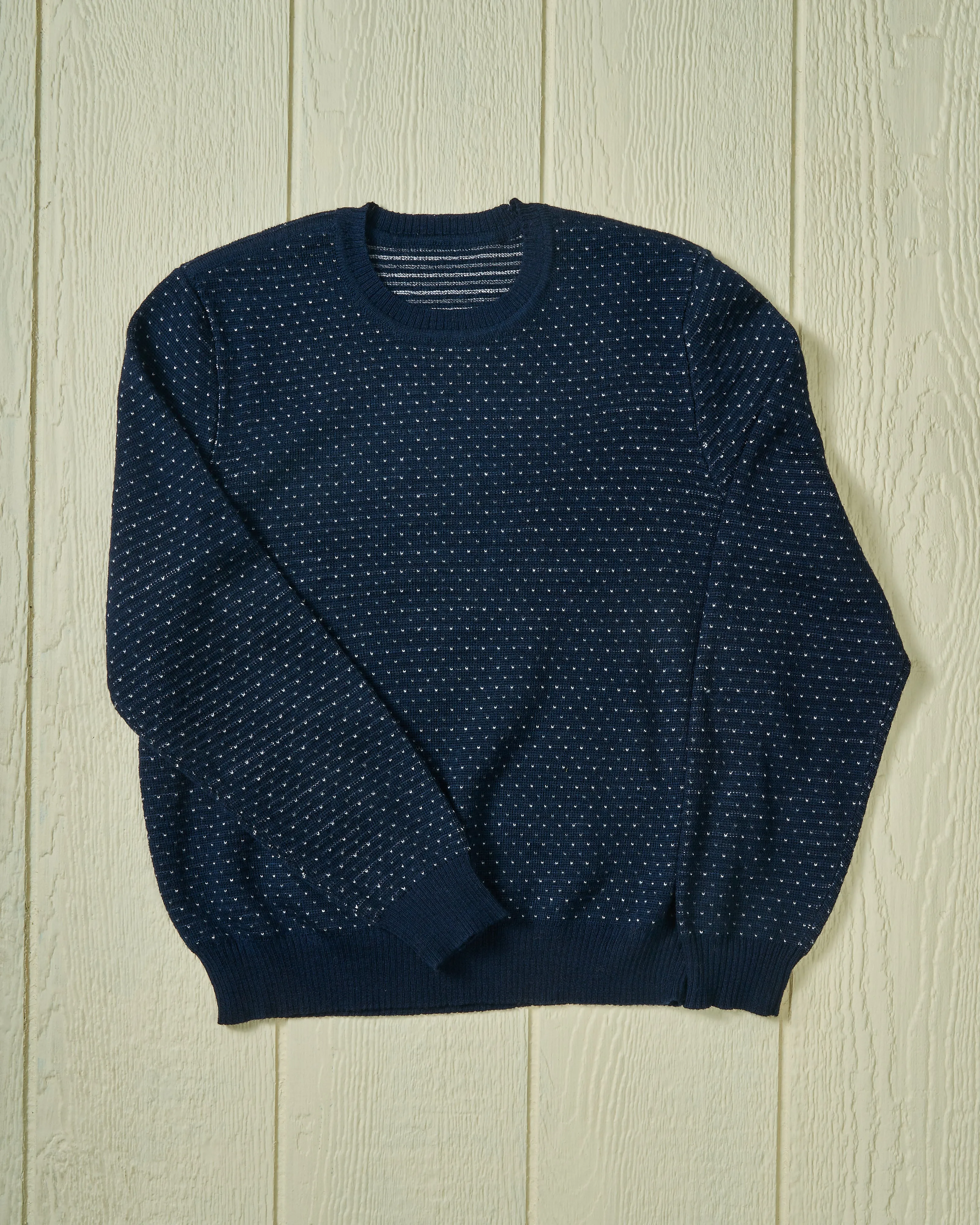 Merino Antique Fleck Sweater in Navy sold by Quaker Marine Supply product image thumbnail 4