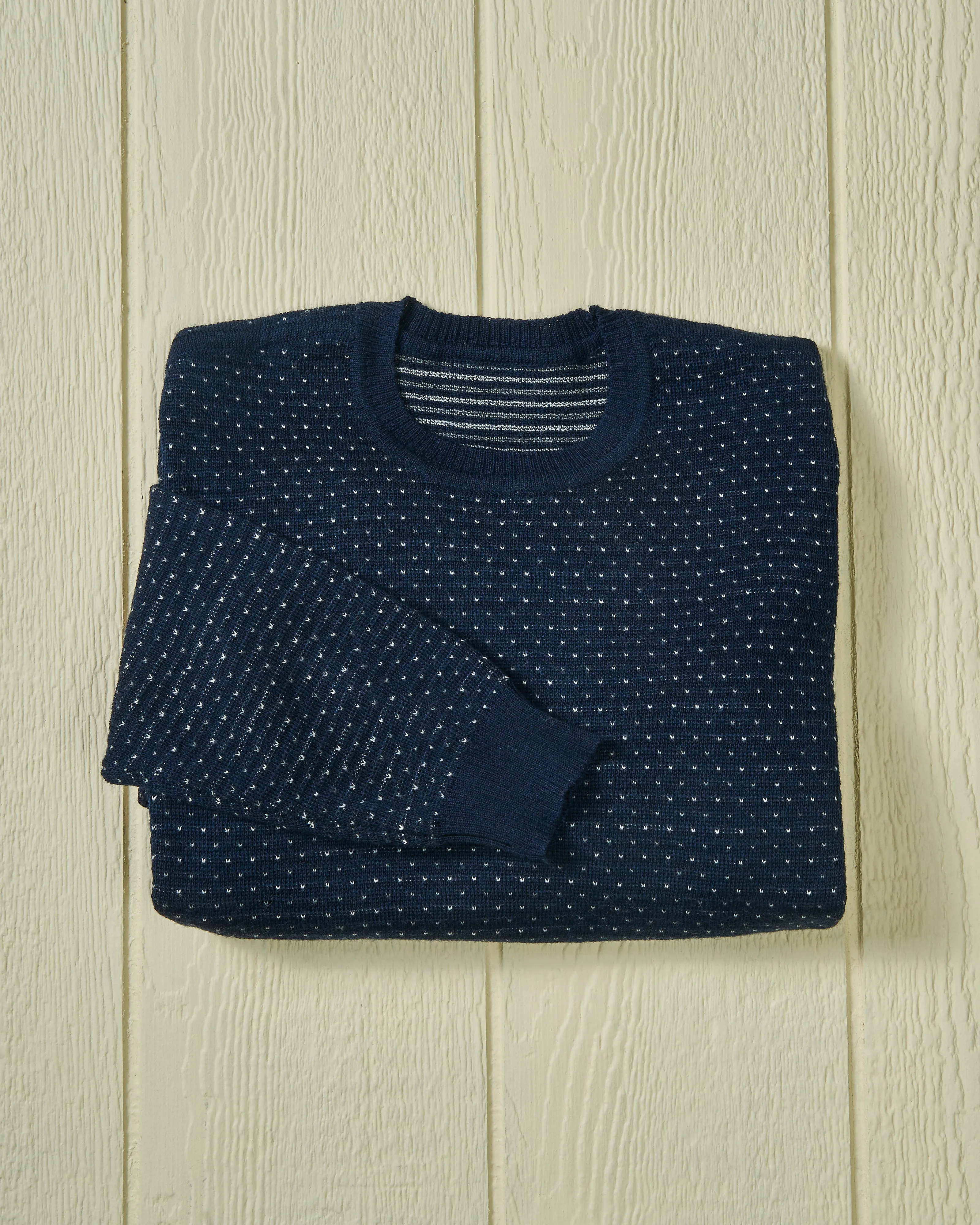 Merino Antique Fleck Sweater in Navy sold by Quaker Marine Supply product image thumbnail 3