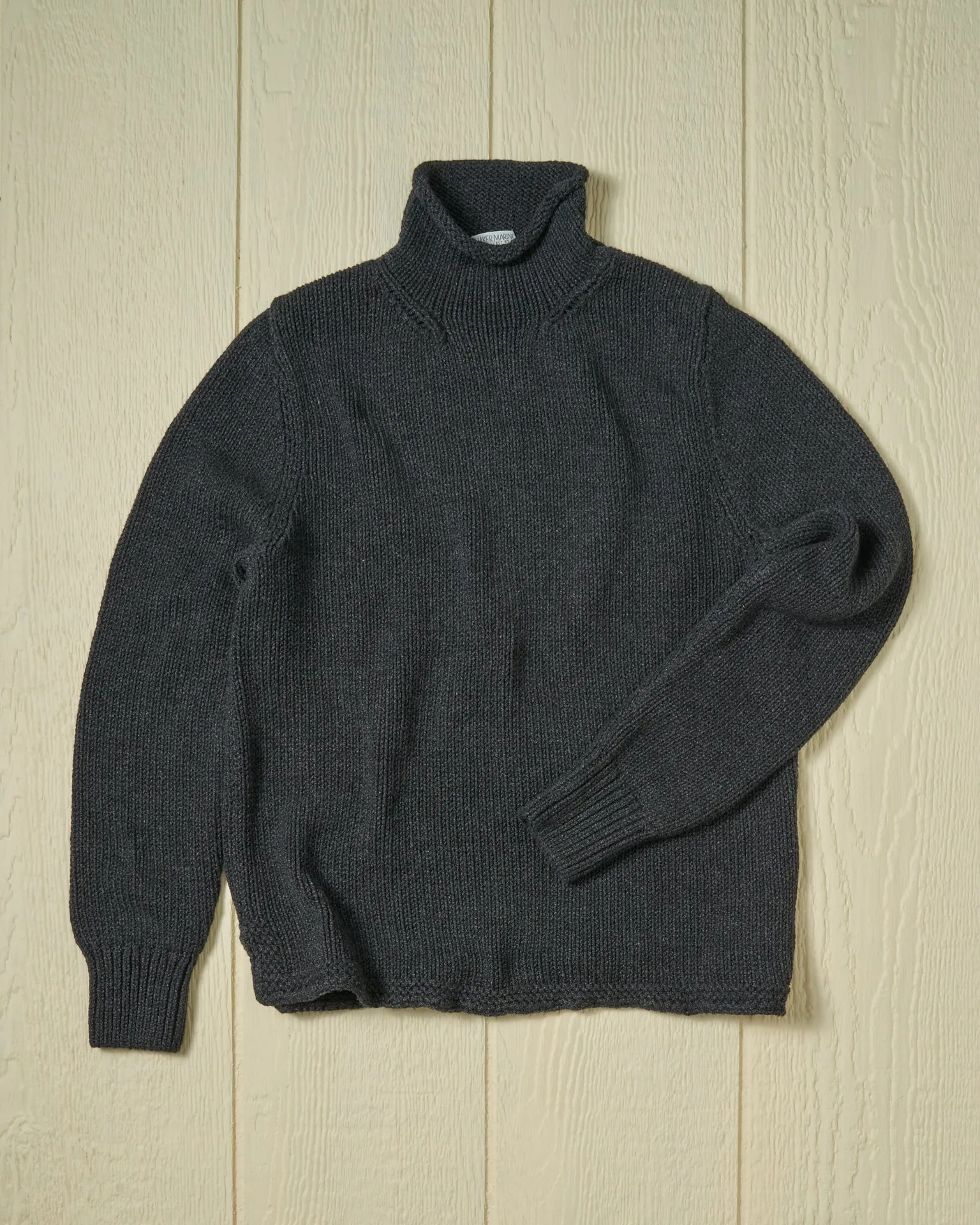 Women's Fisherman's Sweater in Charcoal sold by Quaker Marine Supply