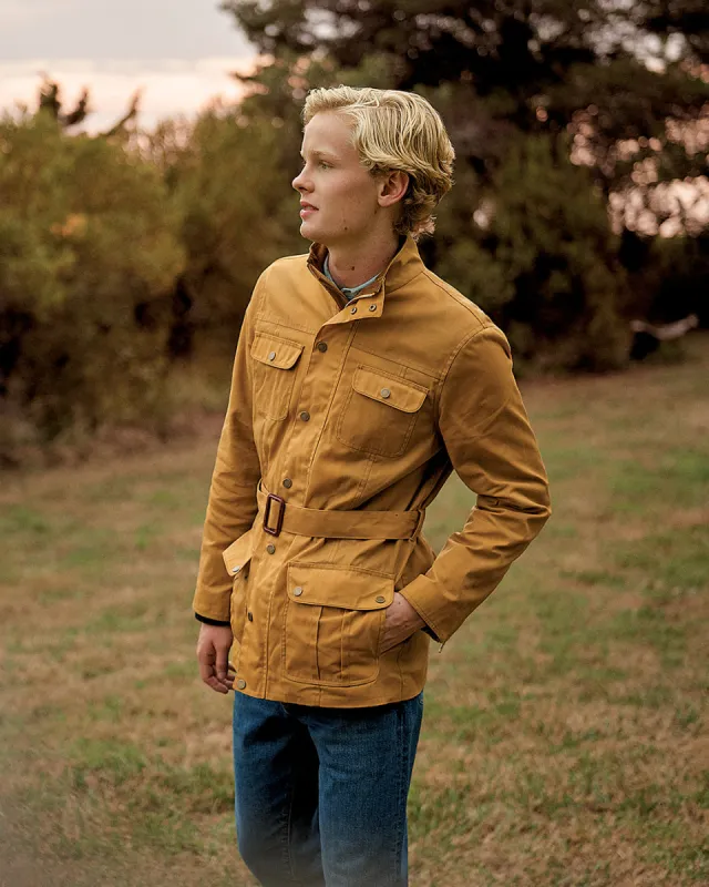 Aberdeen Jacket in Goldenrod Waxed Canvas sold by Quaker Marine Supply