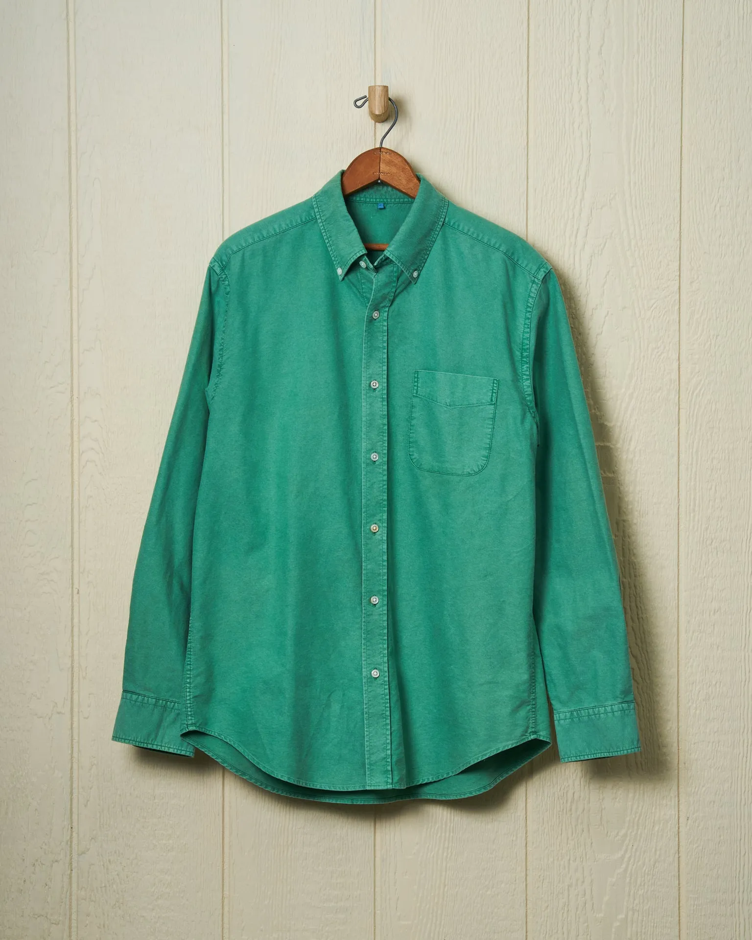Garment Dyed Oxford Shirt in Spruce sold by Quaker Marine Supply