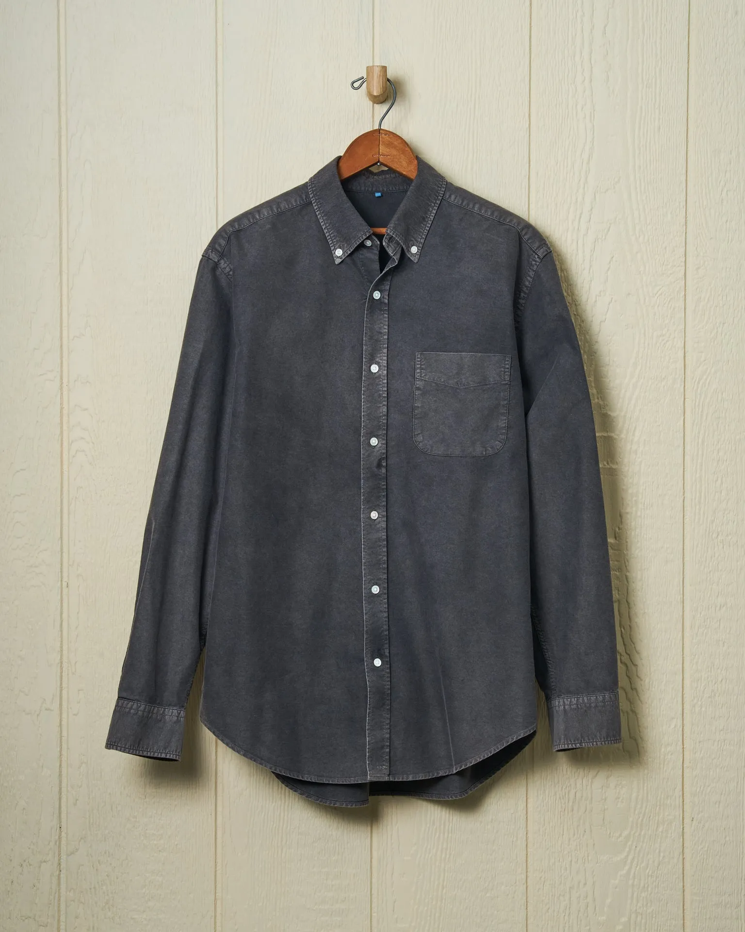 Garment Dyed Oxford Shirt in Graphite sold by Quaker Marine Supply