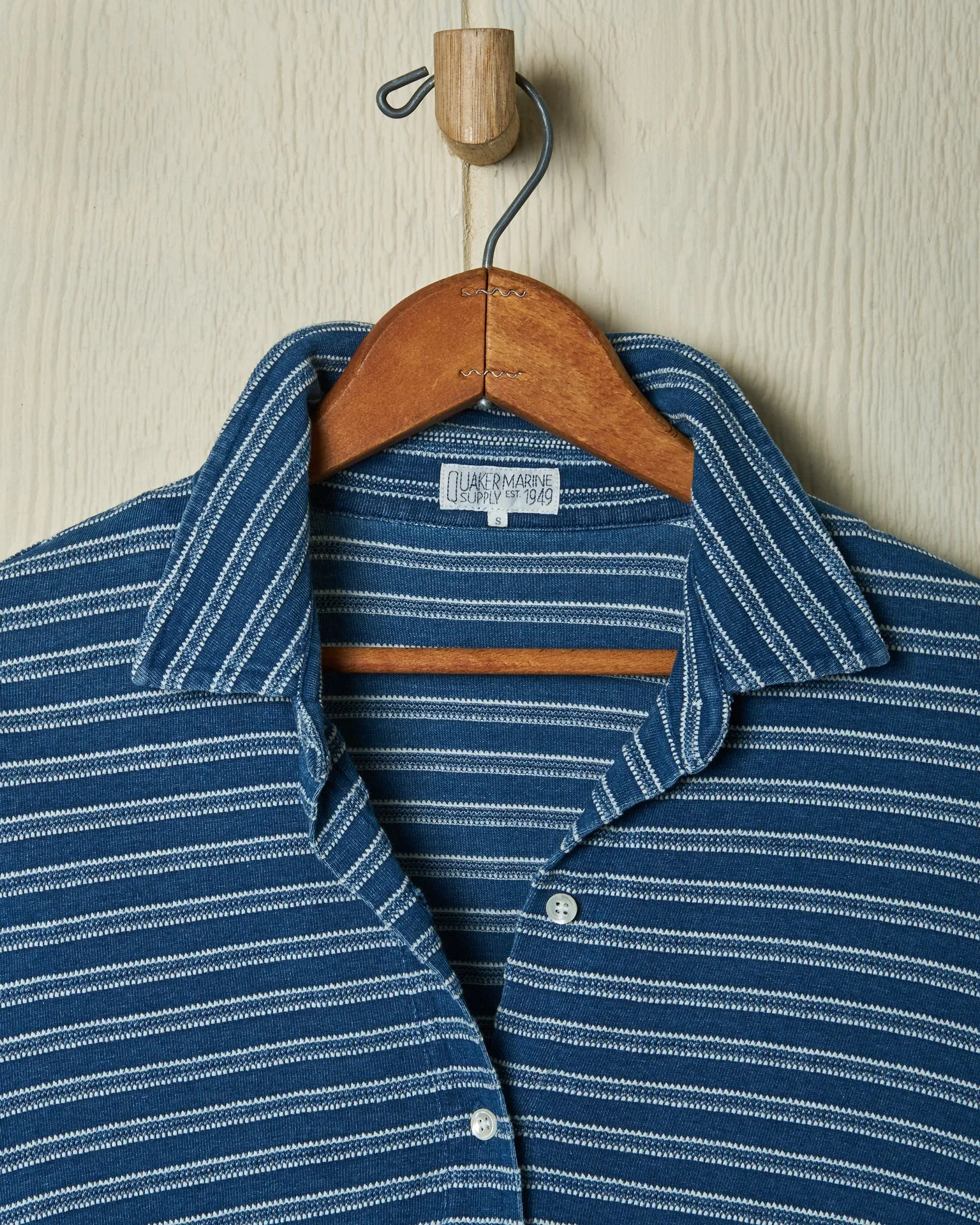 Avalon Indigo Knit Top in Mid-Wash Jacquard Stripe sold by Quaker Marine Supply product image thumbnail 3