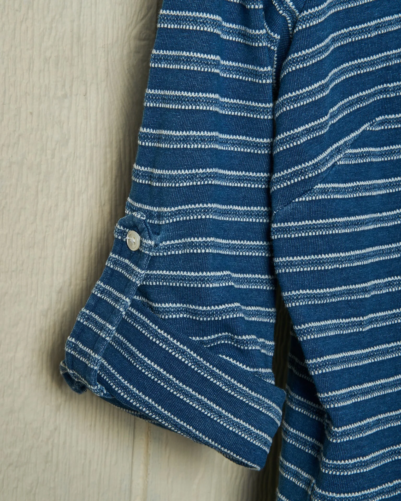 Avalon Indigo Knit Top in Mid-Wash Jacquard Stripe sold by Quaker Marine Supply product image thumbnail 5
