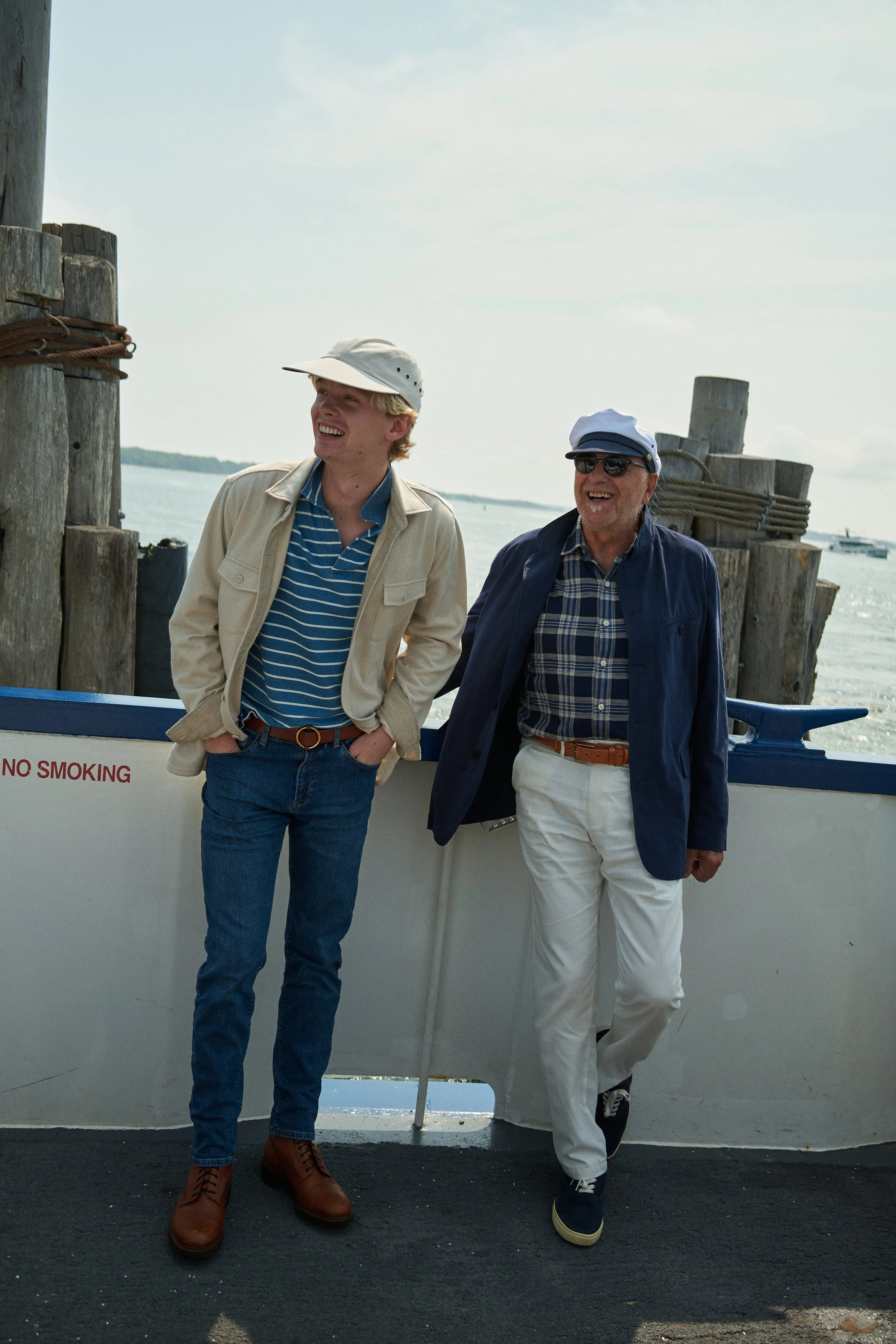 Heavyweight Long Sleeve Indigo Polo in ¾” Indigo/White Stripe sold by Quaker Marine Supply product image thumbnail 2