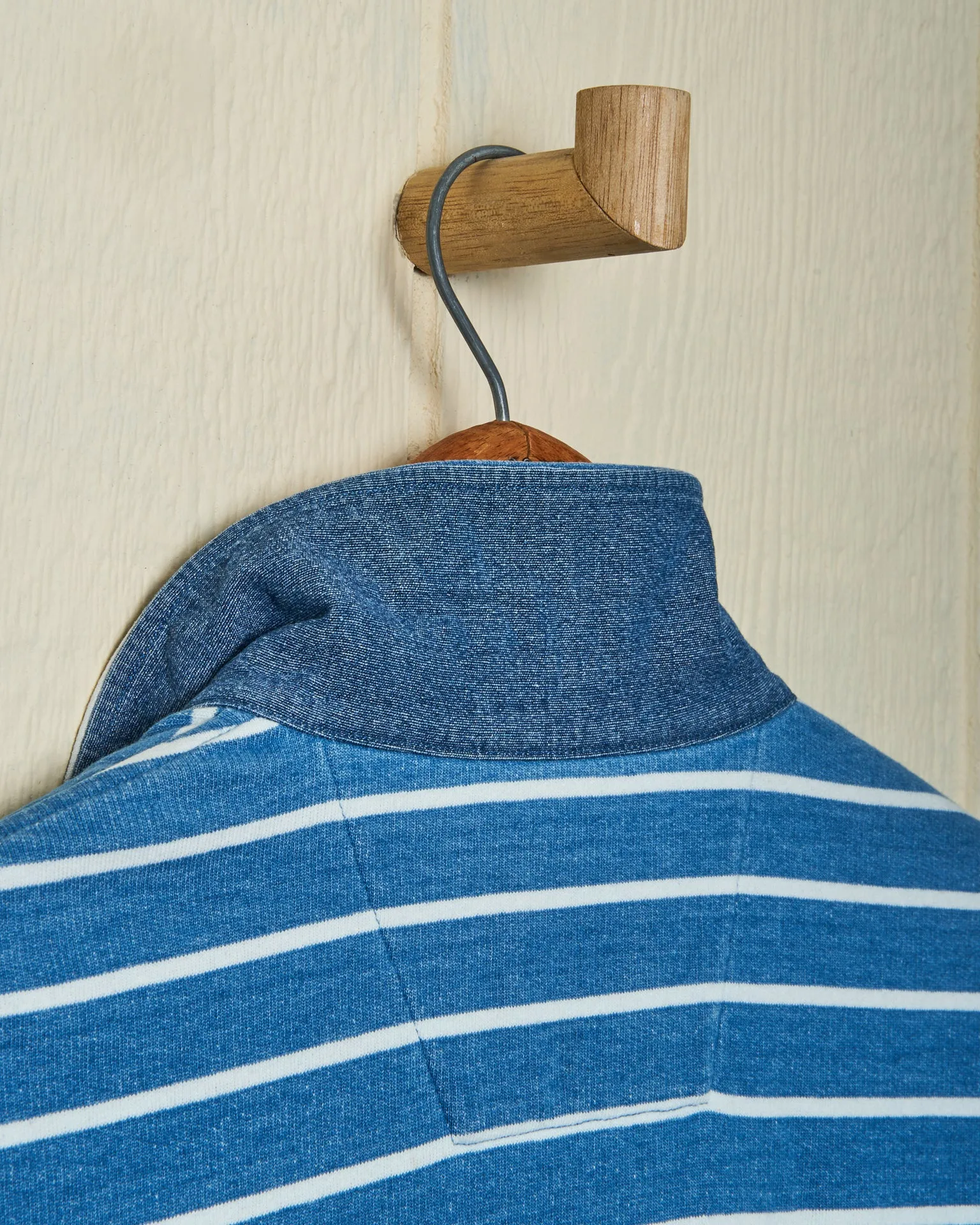Heavyweight Long Sleeve Indigo Polo in ¾” Indigo/White Stripe sold by Quaker Marine Supply product image thumbnail 5