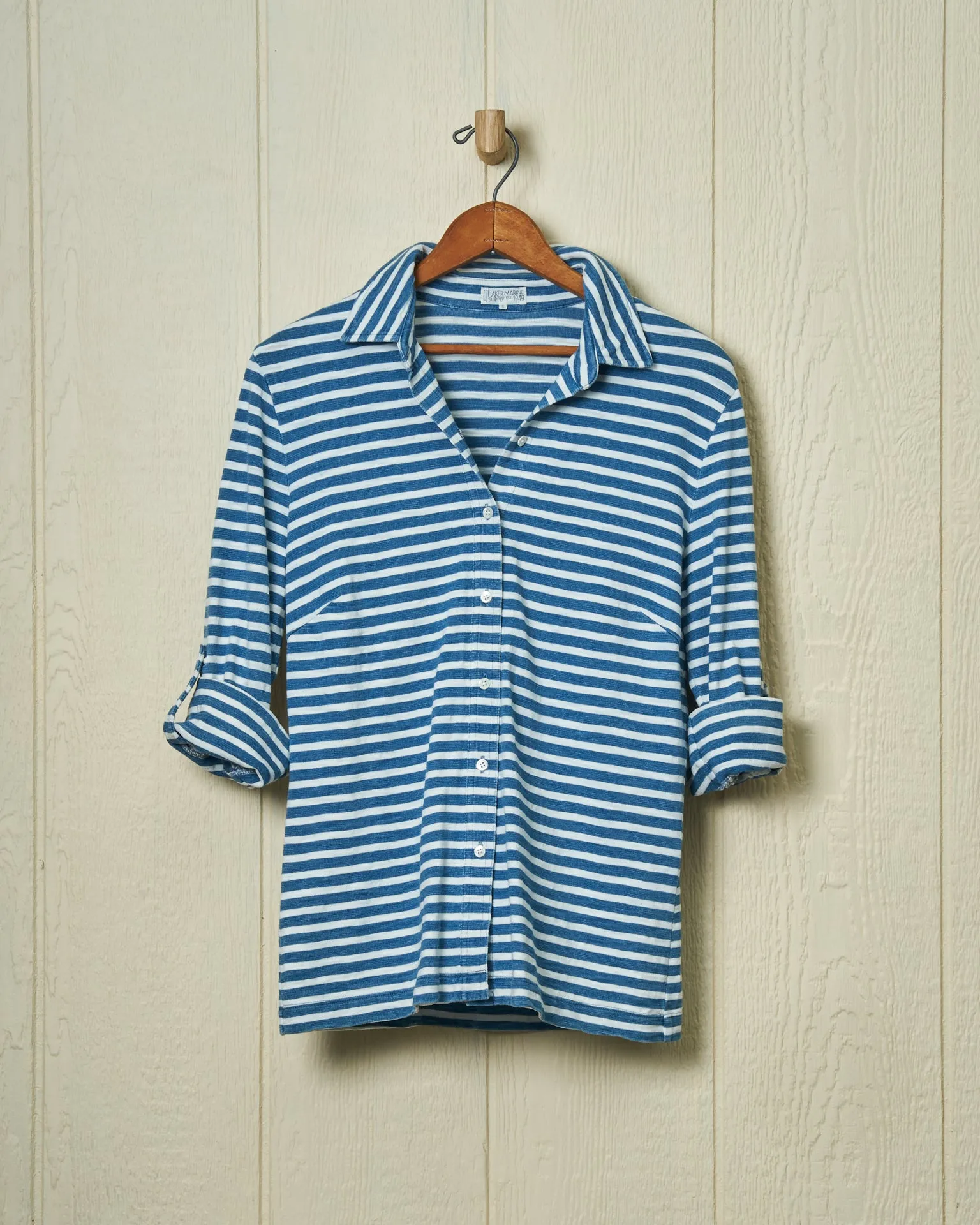 Avalon Indigo Knit Top in Blue/White Stripe sold by Quaker Marine Supply