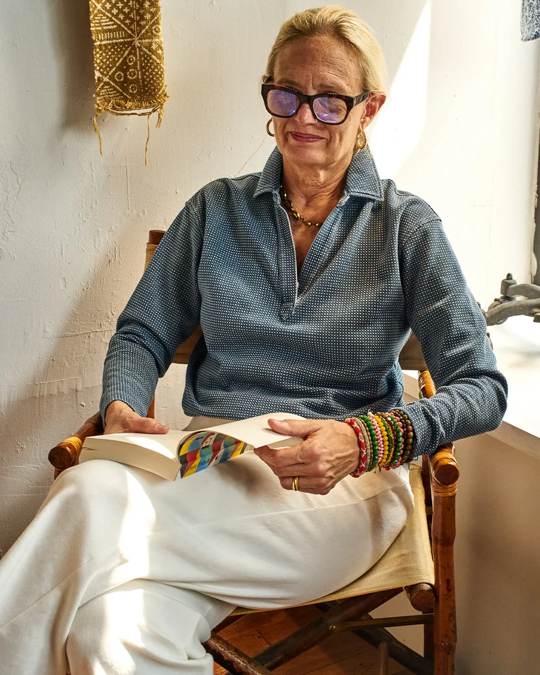 Indigo Inlet Pullover in Birdseye Pique sold by Quaker Marine Supply product image thumbnail 2