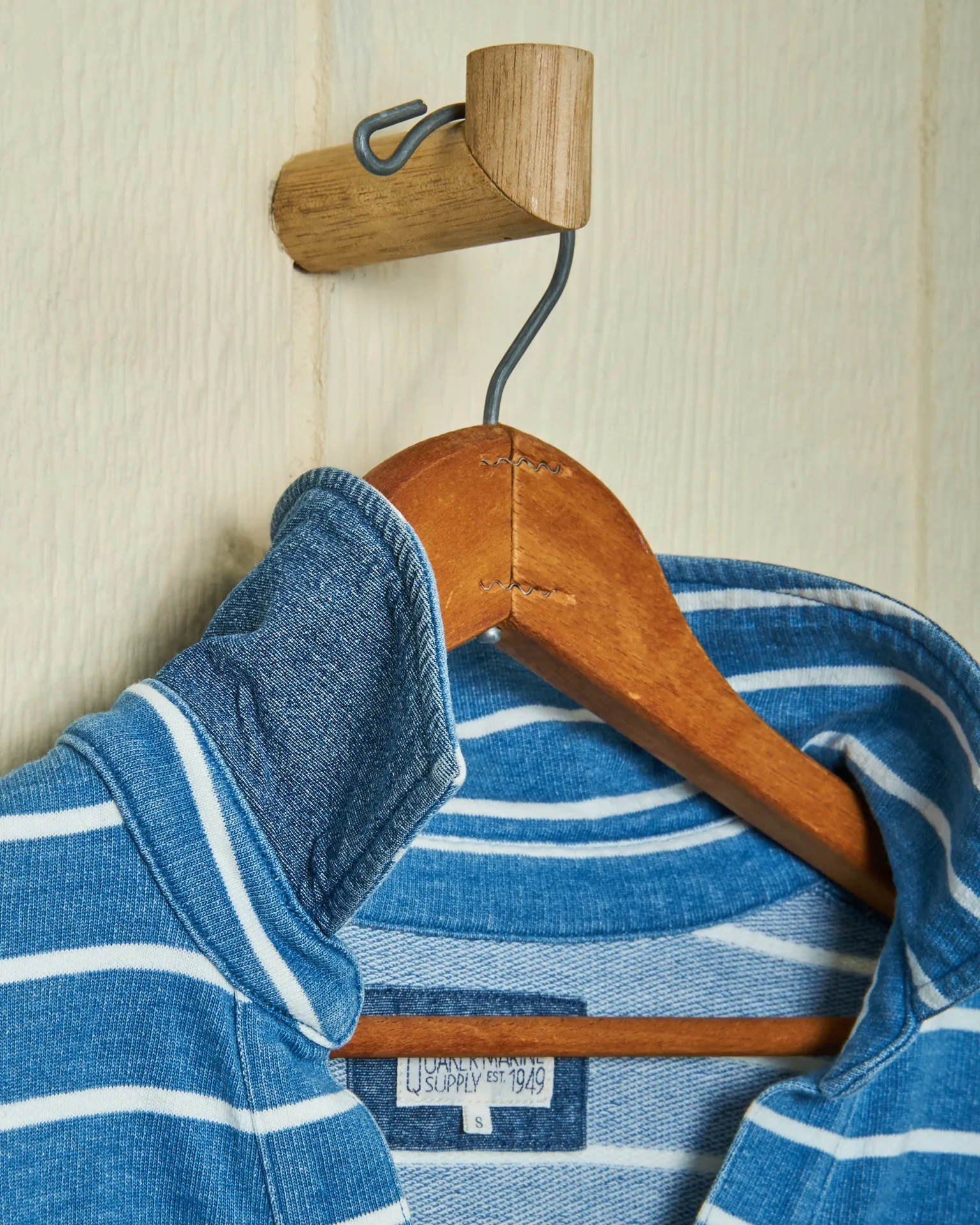 Indigo Inlet Pullover in ¾” Indigo/White Stripe sold by Quaker Marine Supply product image thumbnail 4