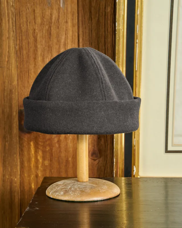 Wool Felt Harbour Cap in Charcoal sold by Quaker Marine Supply