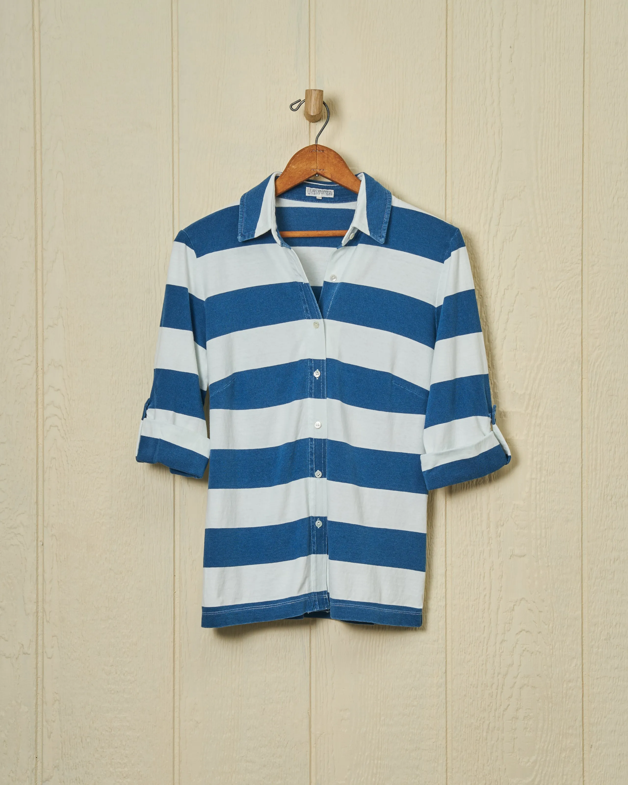 Avalon Indigo Knit Top in Blue/White Rugby Stripe sold by Quaker Marine Supply