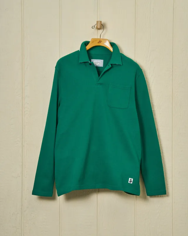 Acadia Polo in Pine Loopback Terry sold by Quaker Marine Supply