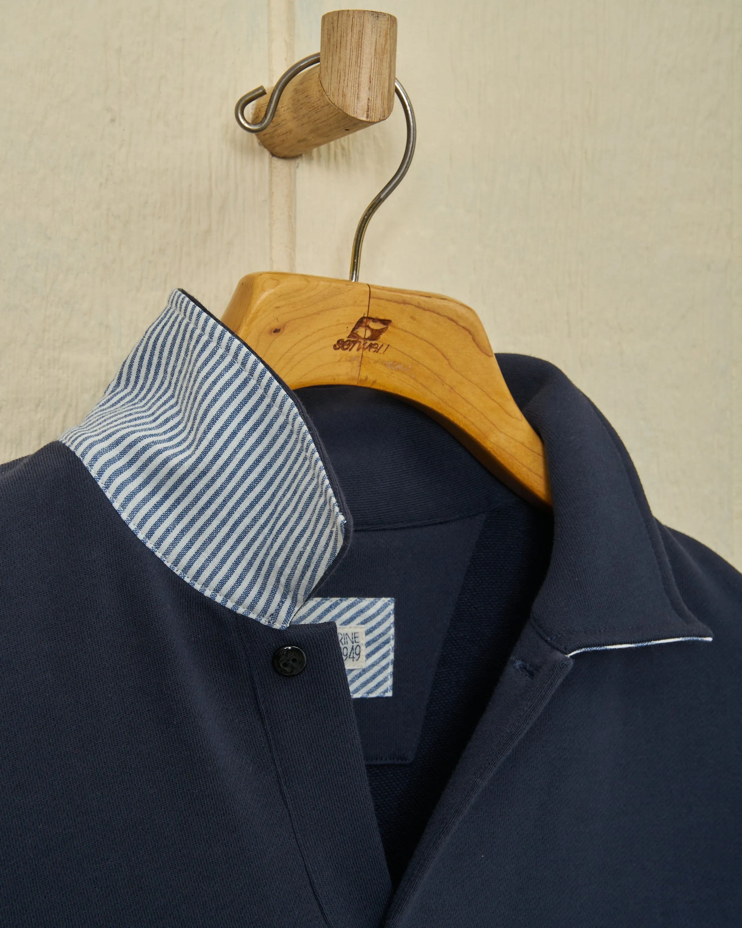 Acadia Polo in Navy Loopback Terry sold by Quaker Marine Supply product image thumbnail 4