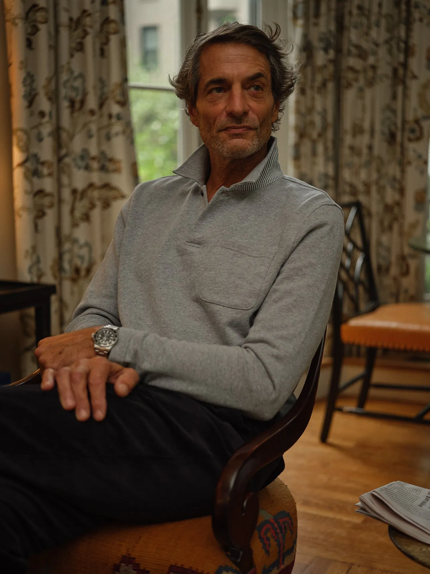 Acadia Polo in Athletic Heather Loopback Terry sold by Quaker Marine Supply product image thumbnail 2