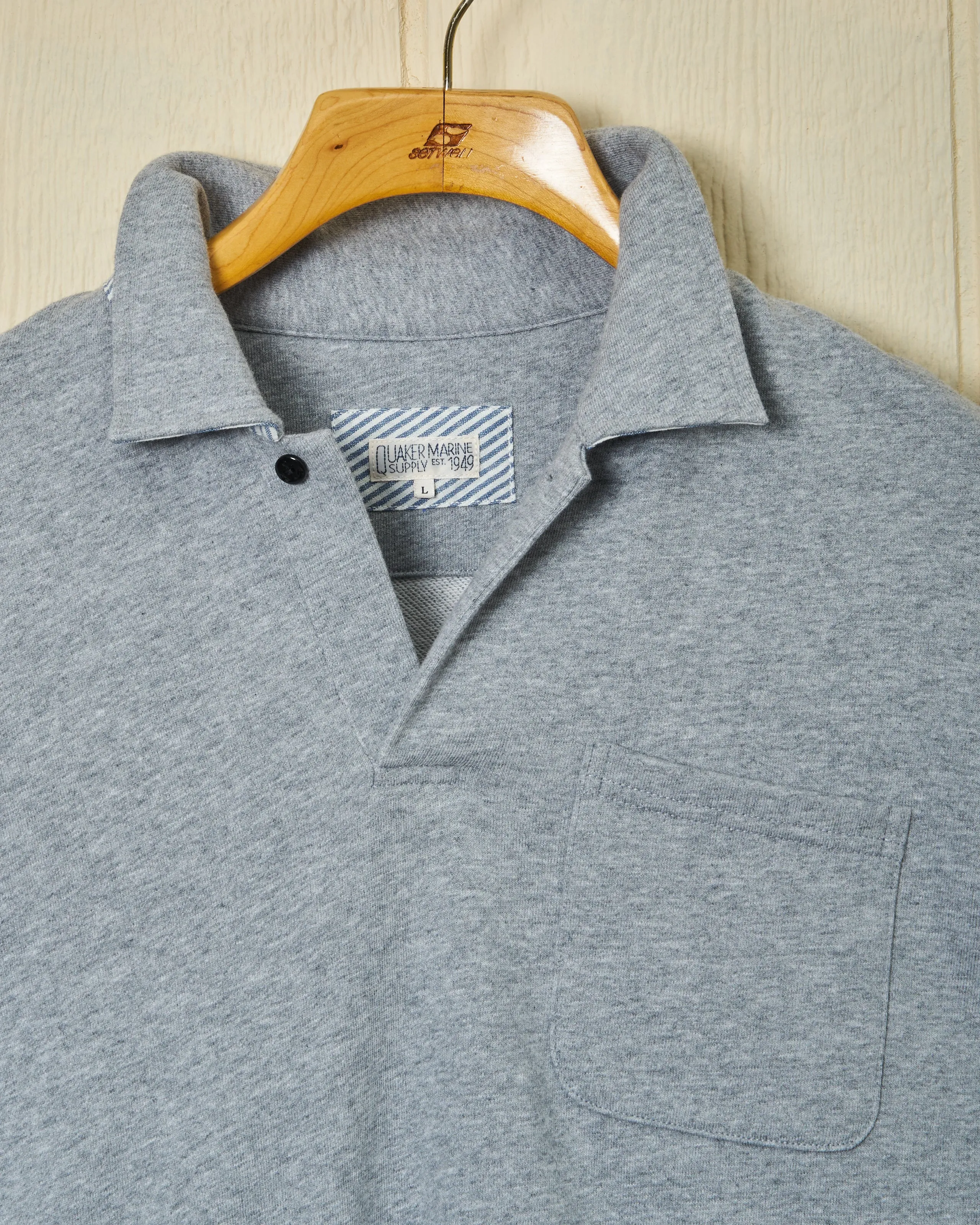 Acadia Polo in Athletic Heather Loopback Terry sold by Quaker Marine Supply product image thumbnail 3