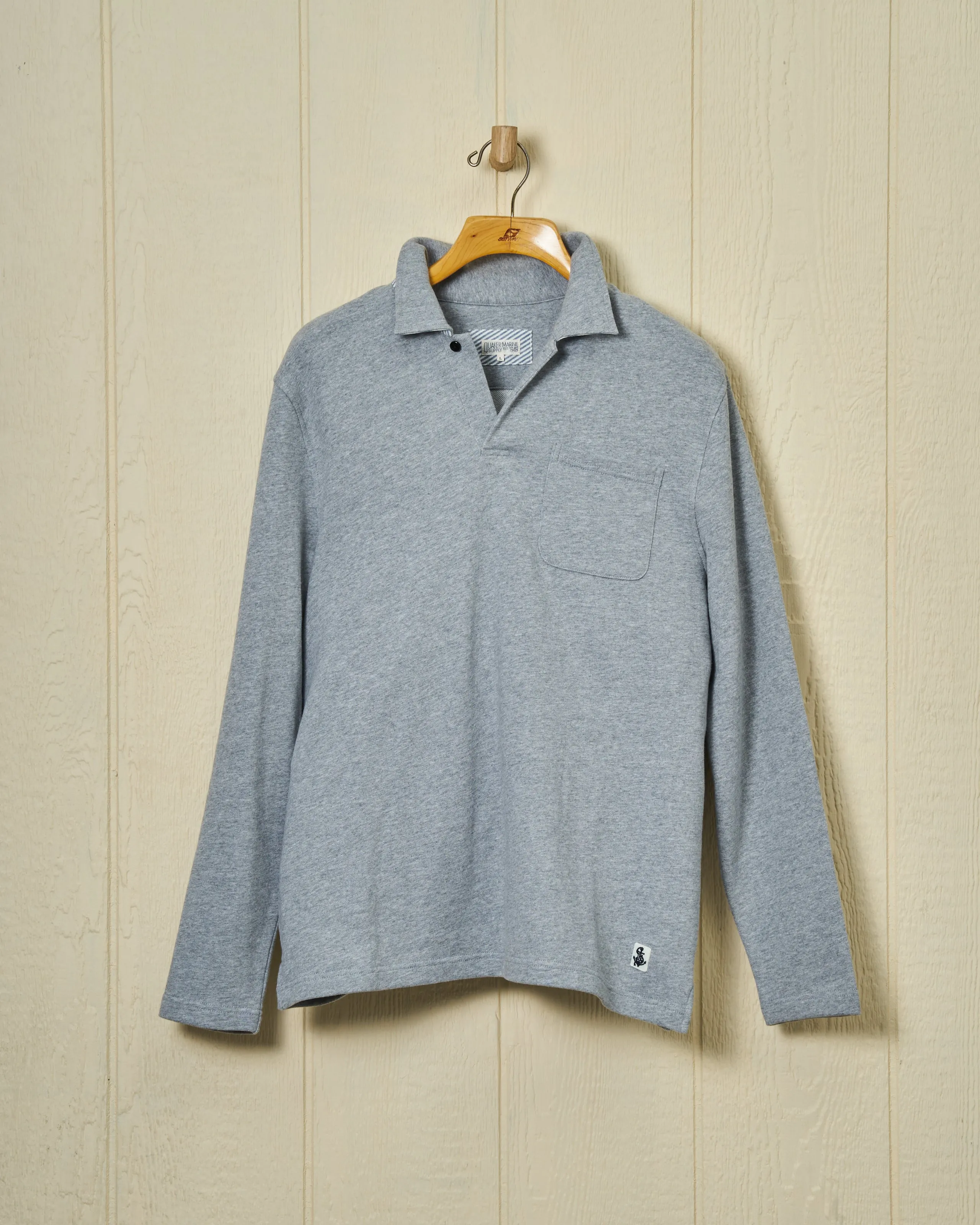 Acadia Polo in Athletic Heather Loopback Terry sold by Quaker Marine Supply
