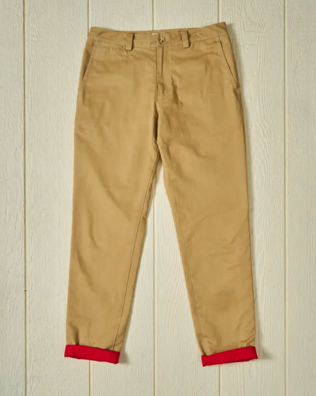 Flannel Lined Ausable Pant in Khaki sold by Quaker Marine Supply