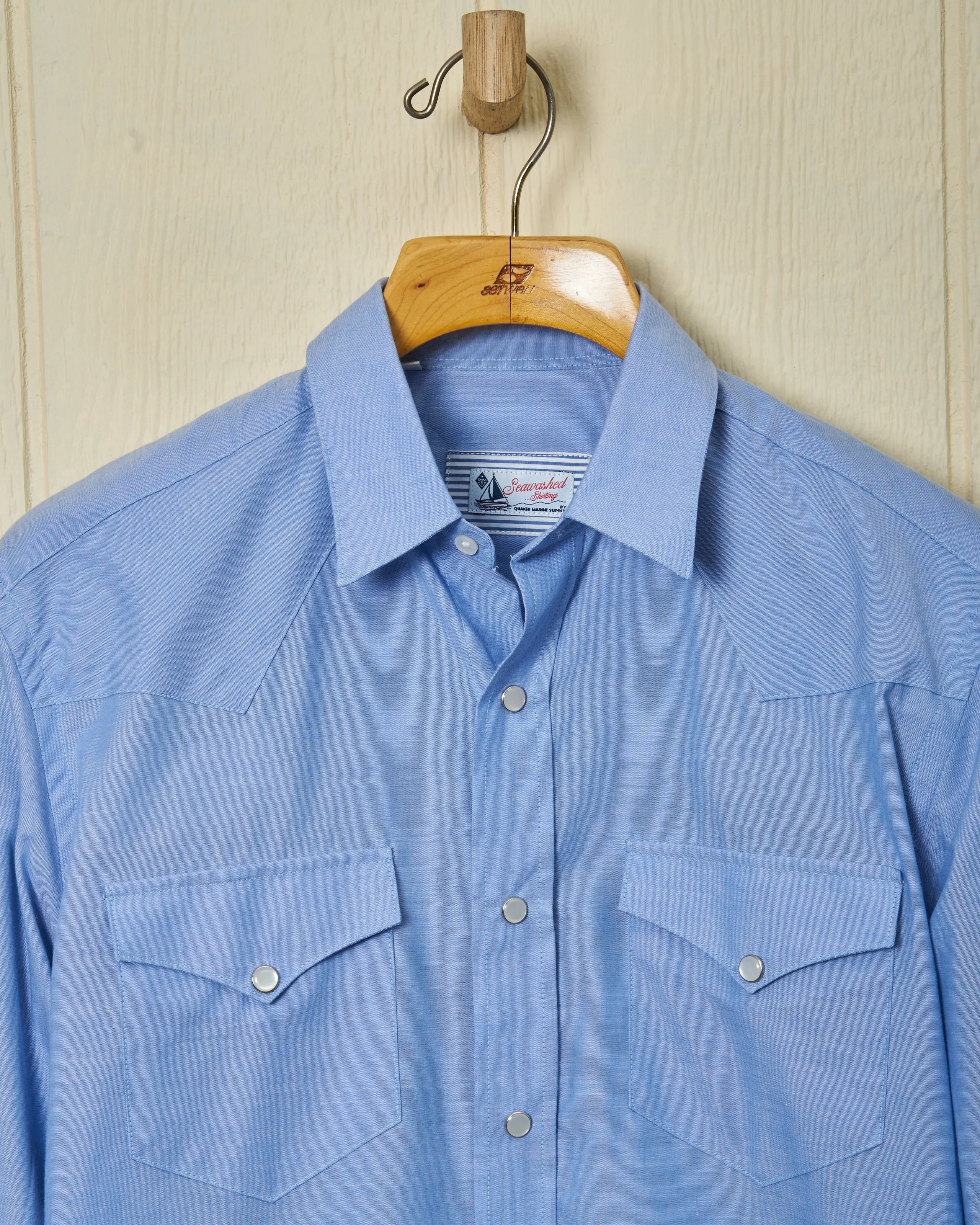 Western Sea-Washed Shirt in Chambray sold by Quaker Marine Supply product image thumbnail 2