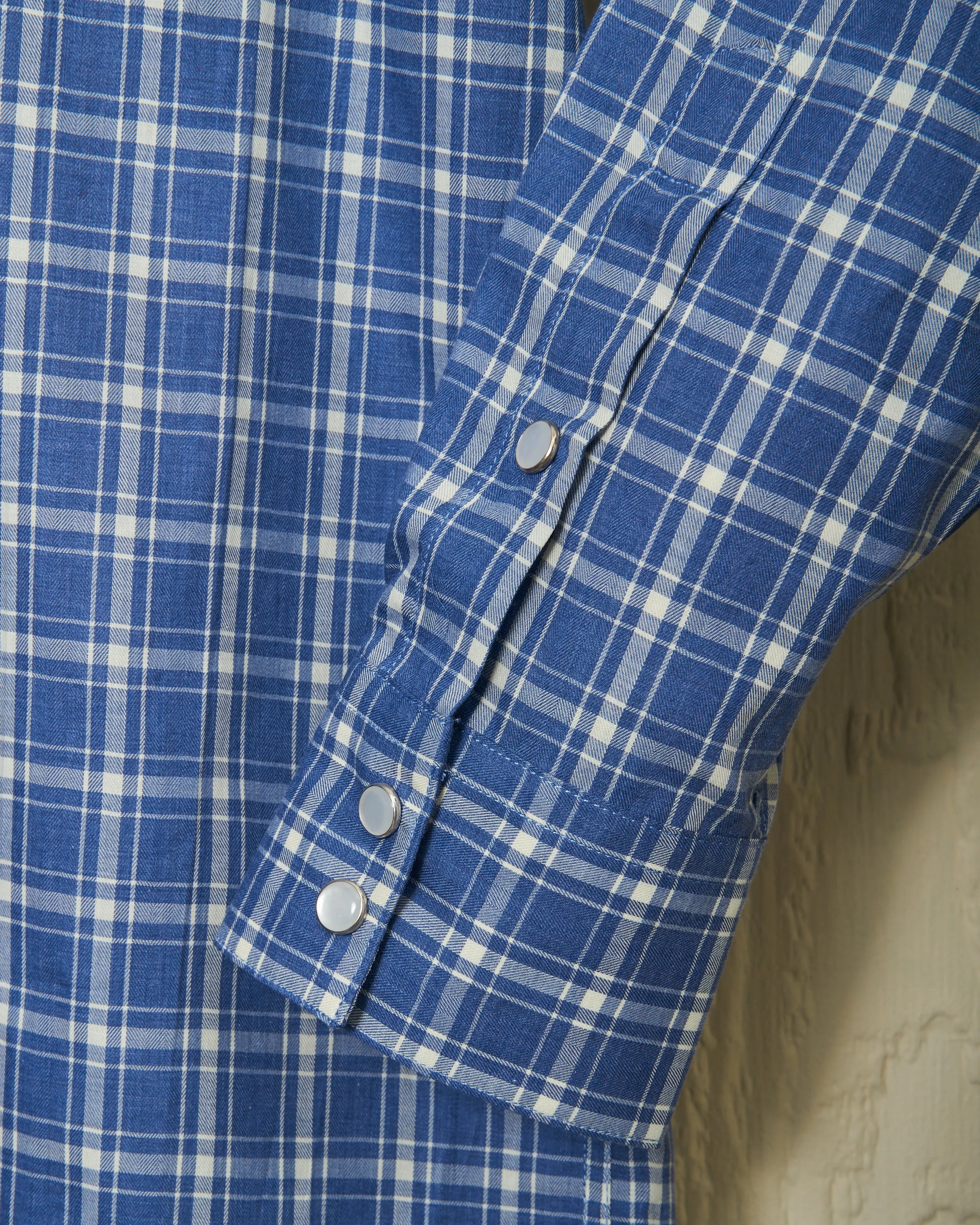 Western Sea-Washed Shirt in Ink Herringbone Plaid sold by Quaker Marine Supply product image thumbnail 3