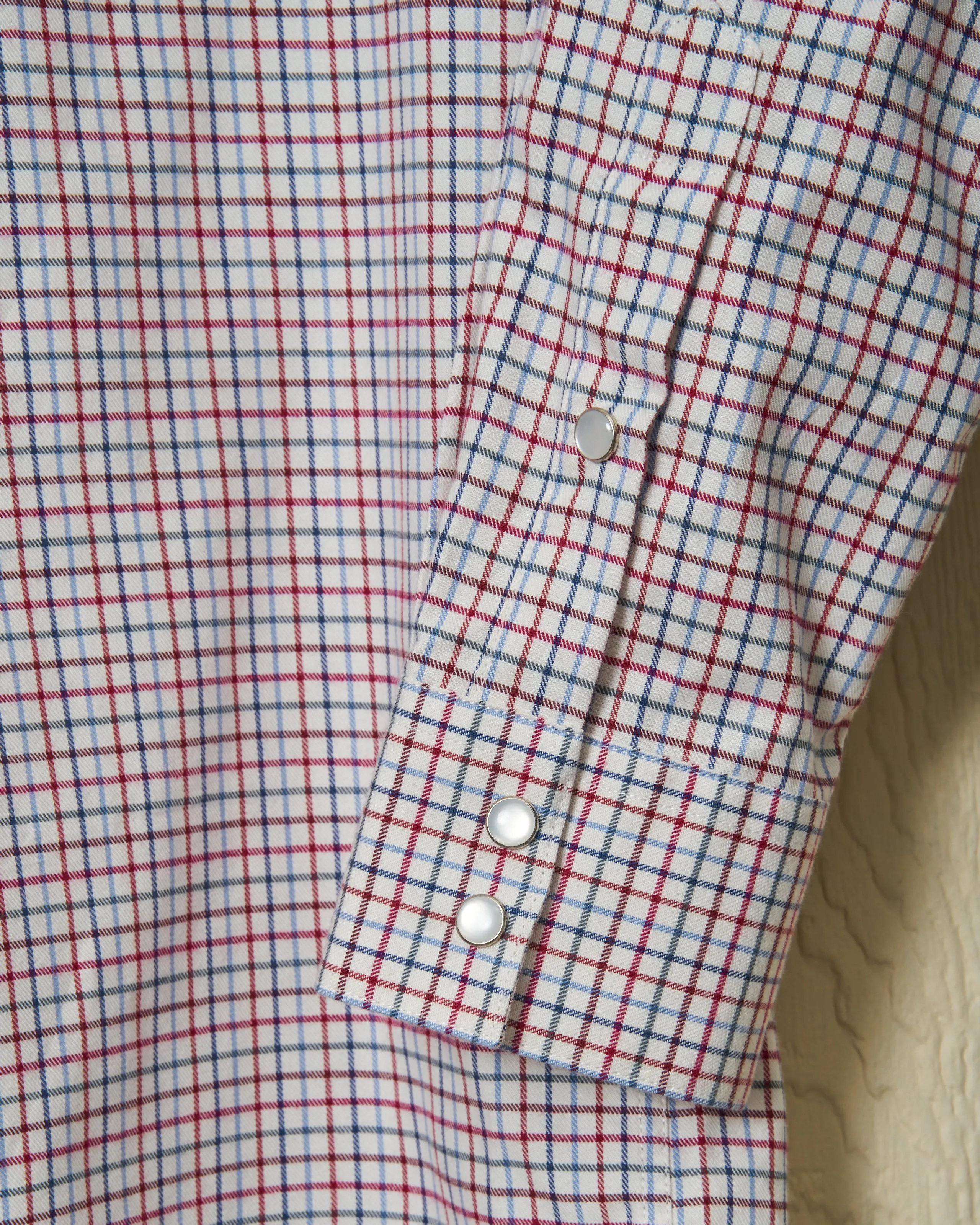 Western Sea-Washed Shirt in Denim/Wine Tattersall sold by Quaker Marine Supply product image thumbnail 3