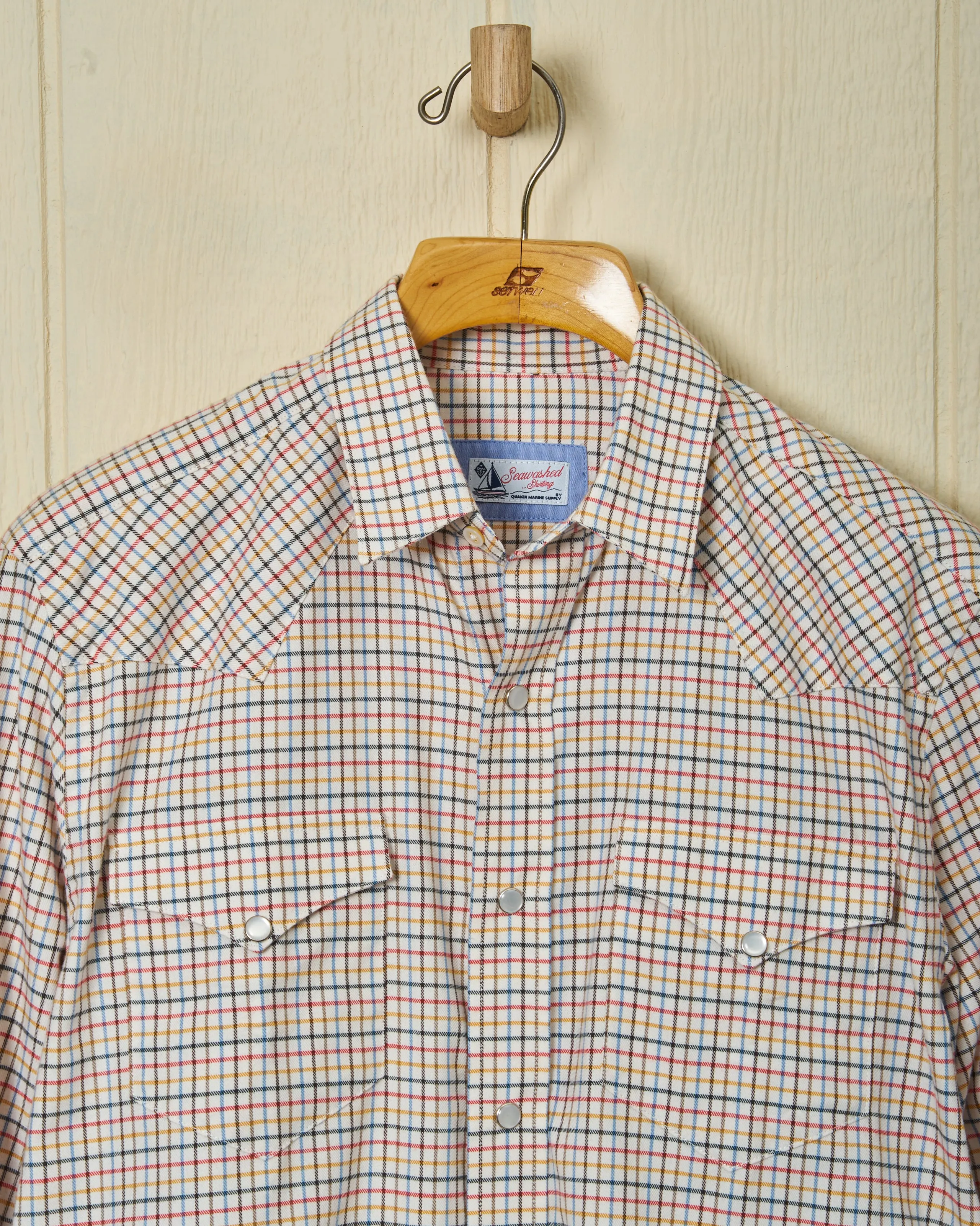 Western Sea-Washed Shirt in Cream Ground Mustard Tattersall sold by Quaker Marine Supply product image thumbnail 2