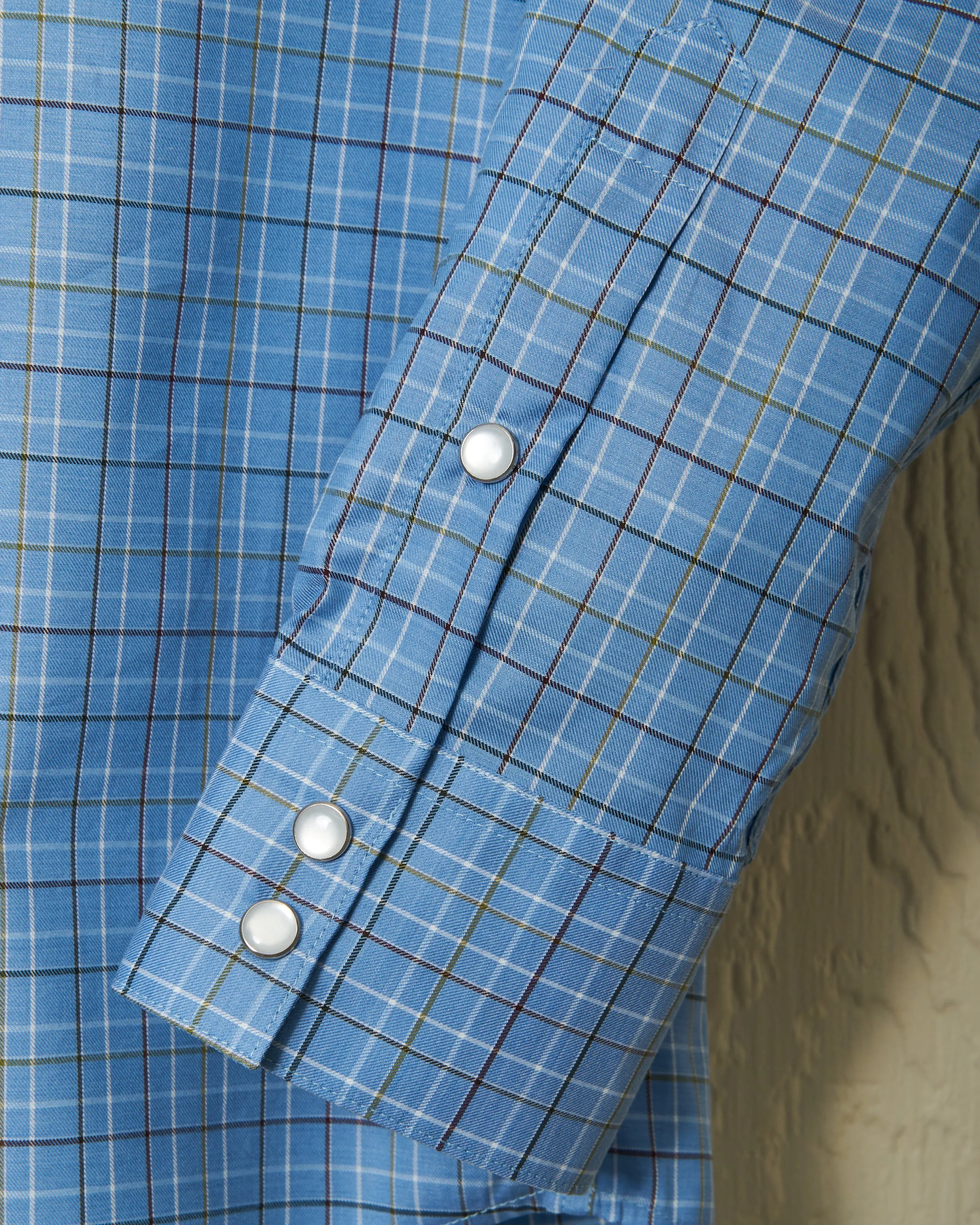 Western Sea-Washed Shirt in Blue Tattersall sold by Quaker Marine Supply product image thumbnail 3