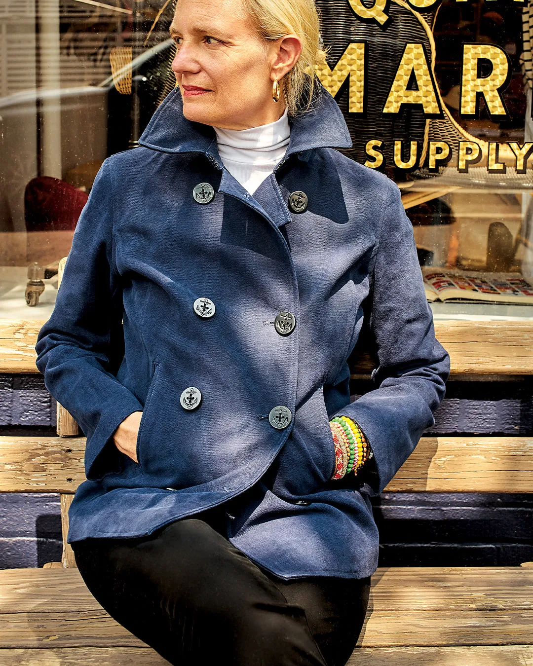 Women's Cropped Peacoat in Navy sold by Quaker Marine Supply product image thumbnail 2