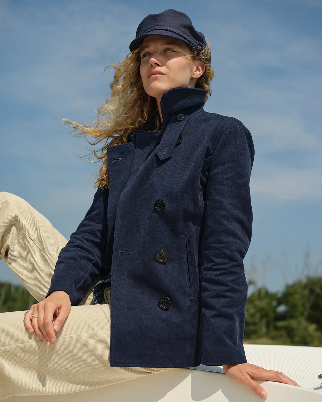 Women's Cropped Peacoat in Navy sold by Quaker Marine Supply product image thumbnail 4