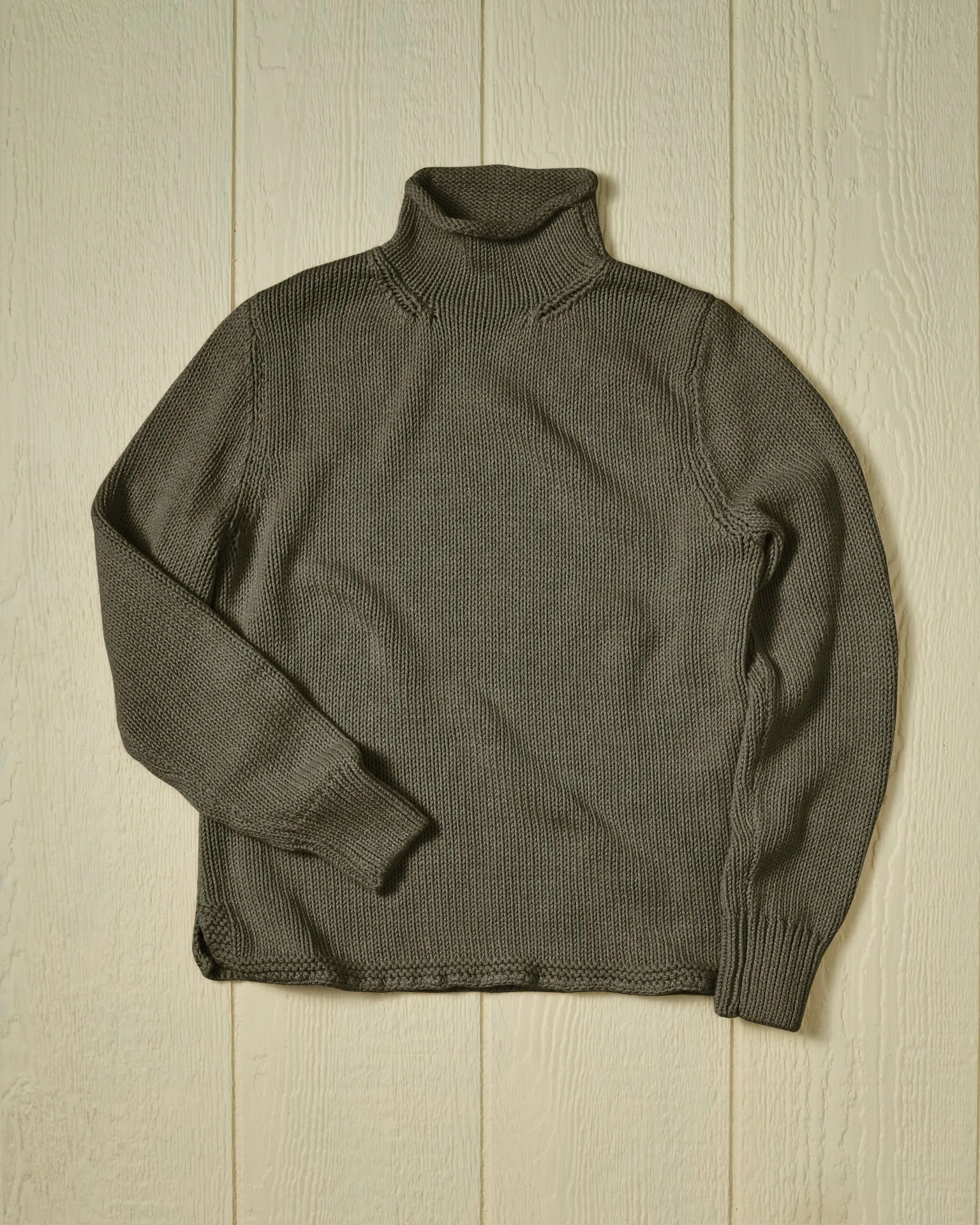 Women's Fisherman's Sweater in Olive sold by Quaker Marine Supply