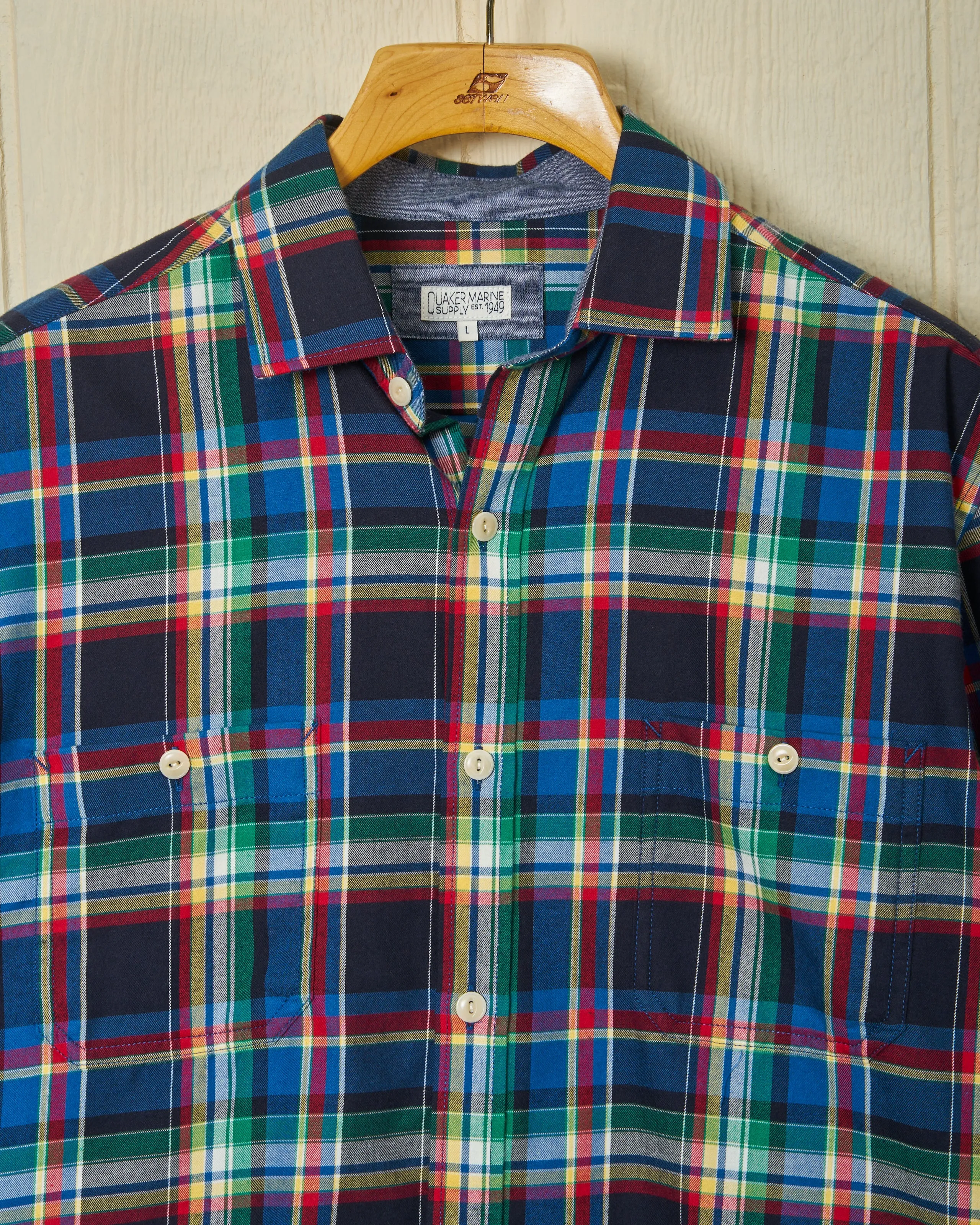 Chore Shirt in Navy Multi Tartan sold by Quaker Marine Supply product image thumbnail 3