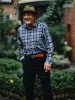 Chore Shirt in Navy/Chestnut Herringbone sold by Quaker Marine Supply