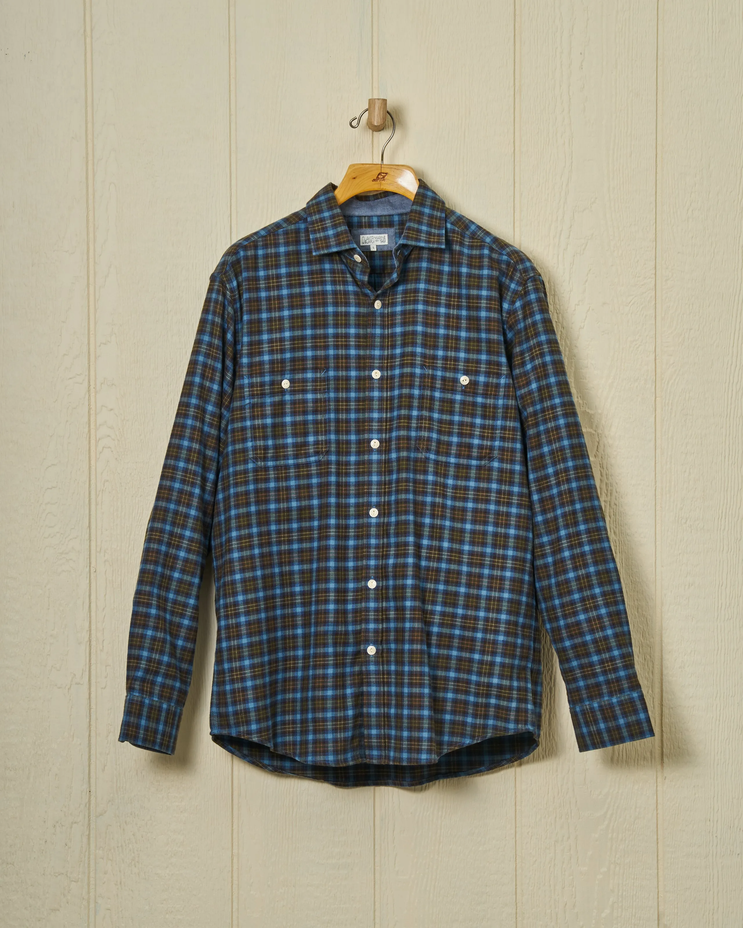 Chore Shirt in Olive/Denim Heather sold by Quaker Marine Supply
