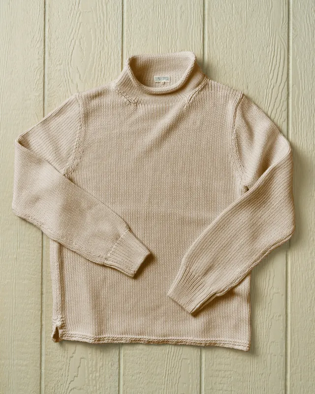 Fisherman's Sweater in Oatmeal sold by Quaker Marine Supply