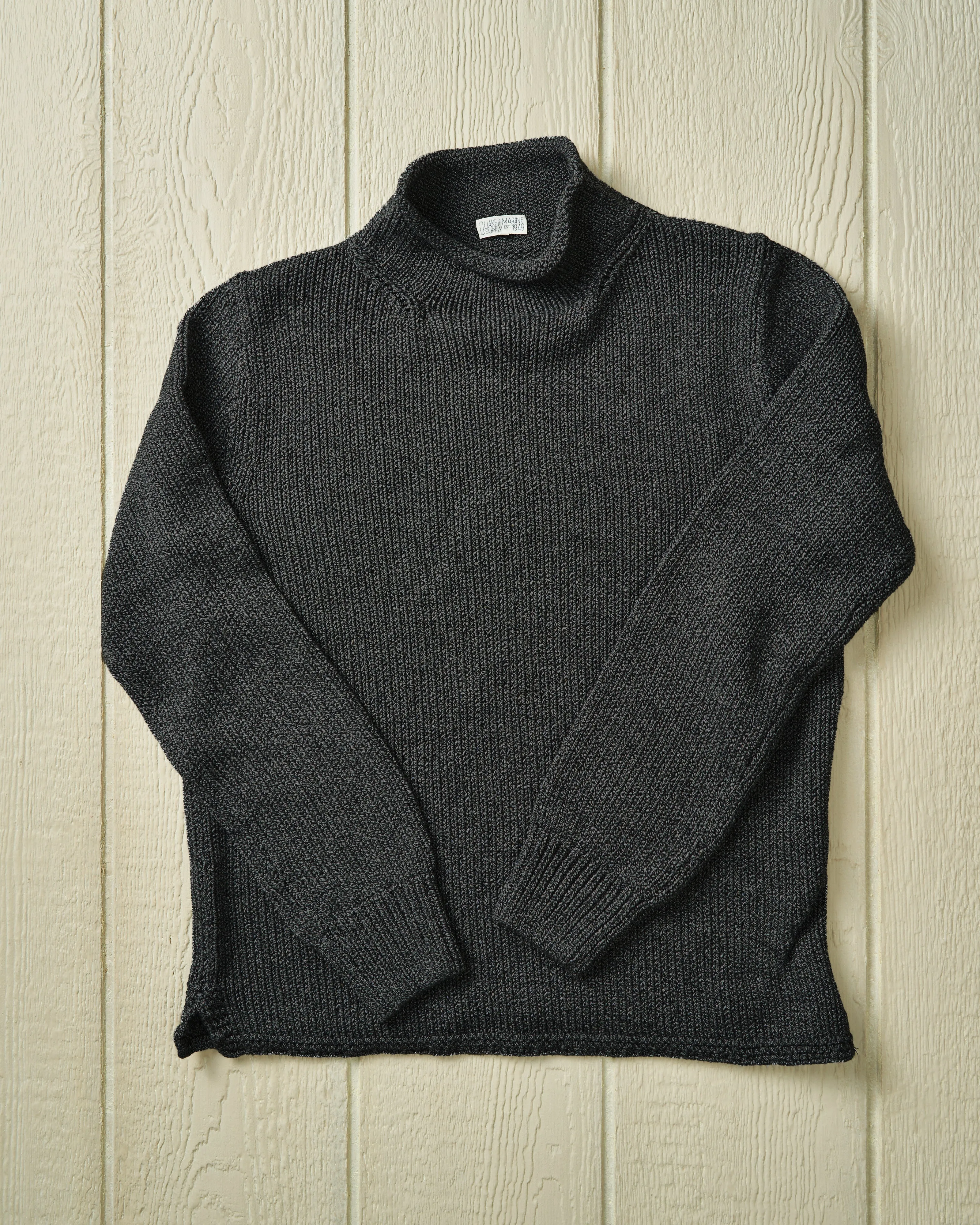 Fisherman's Sweater in Charcoal sold by Quaker Marine Supply