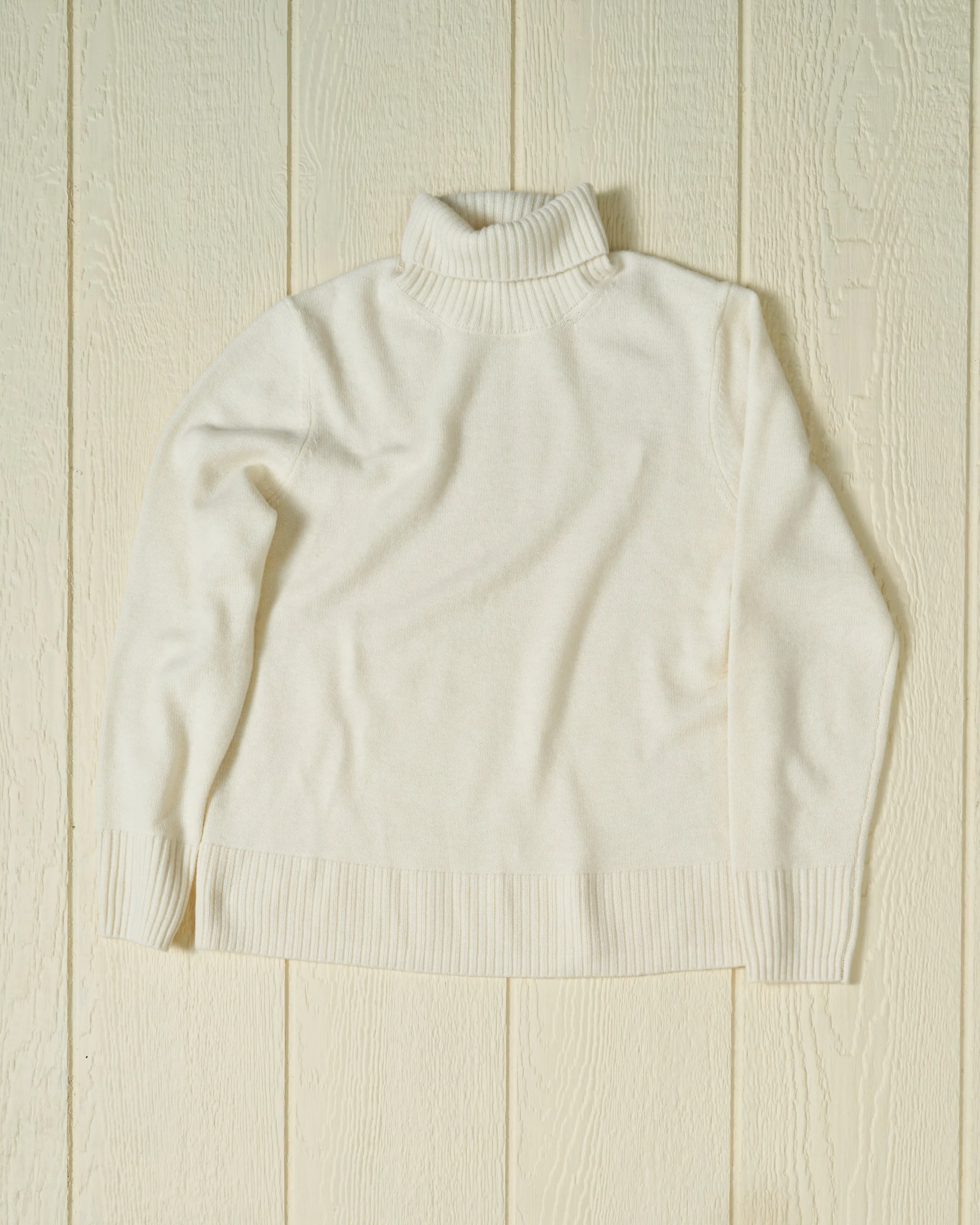 Merino Wool Submariner Turtleneck in Egret sold by Quaker Marine Supply