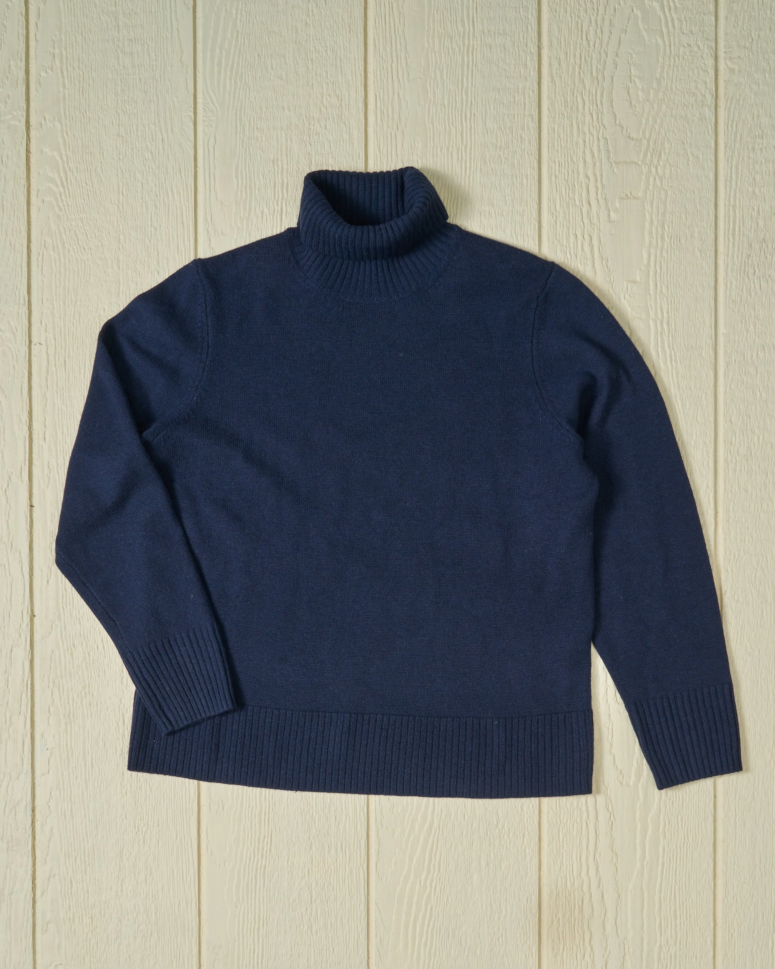 Merino Wool Submariner Turtleneck in Navy sold by Quaker Marine Supply