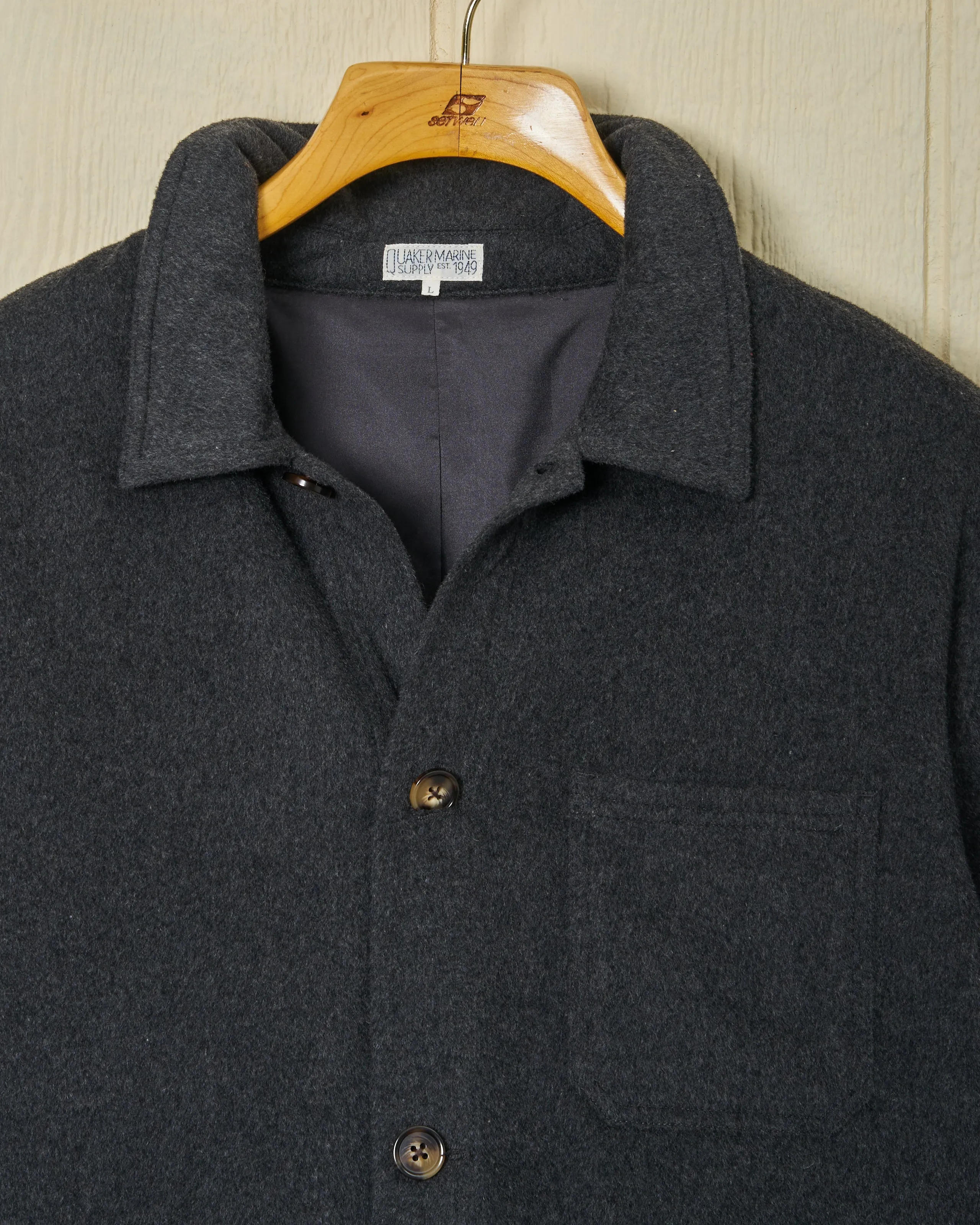 Camelhair French Workman's Jacket in Charcoal sold by Quaker Marine Supply product image thumbnail 3