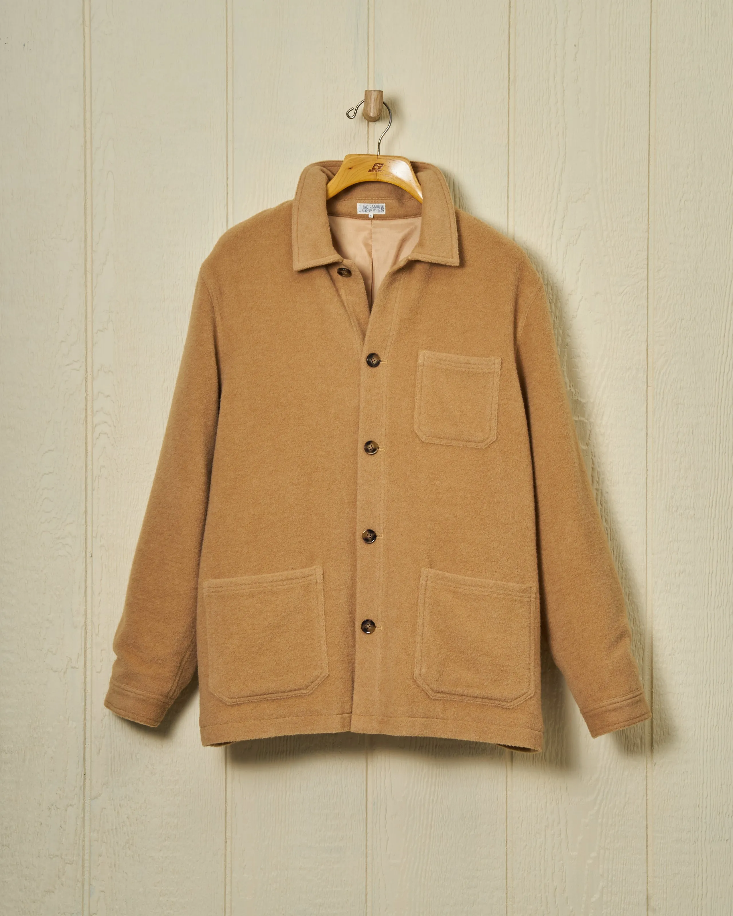 Camelhair French Workman's Jacket in Camel sold by Quaker Marine Supply